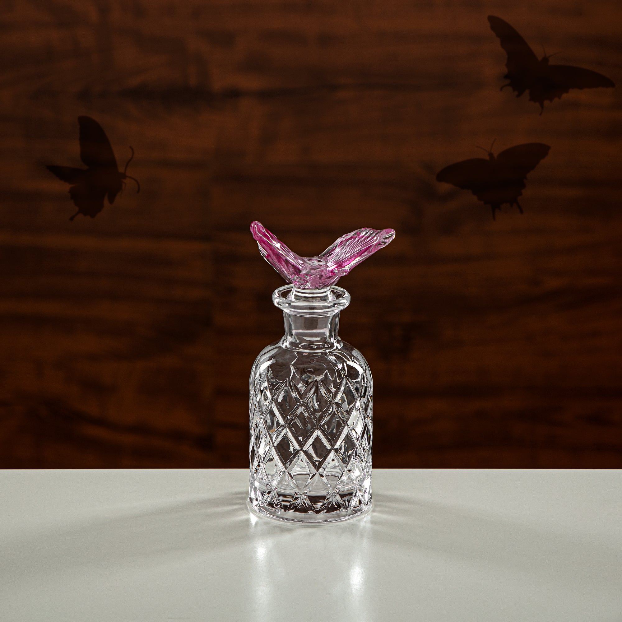 Almarjan Perfume Bottle 140ML Glass Clear & Pink (42304-111-BG) The Art of Oud