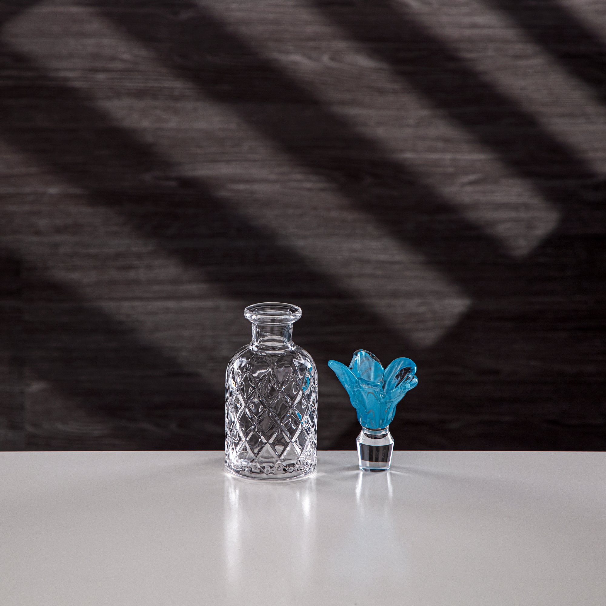 Almarjan Perfume Bottle Clear with Blue Flower
