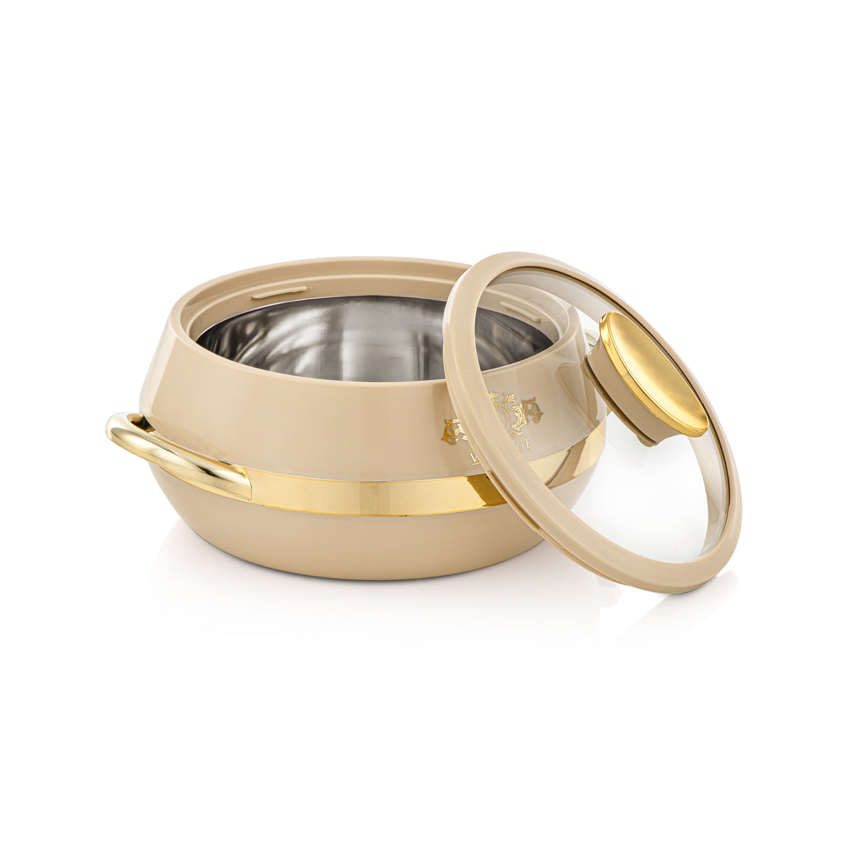 طقم حرارات المرجان البلاستيكية 3 قطع من تشكيلة ڤينتيج بيجي وذهبي - PEL2530113