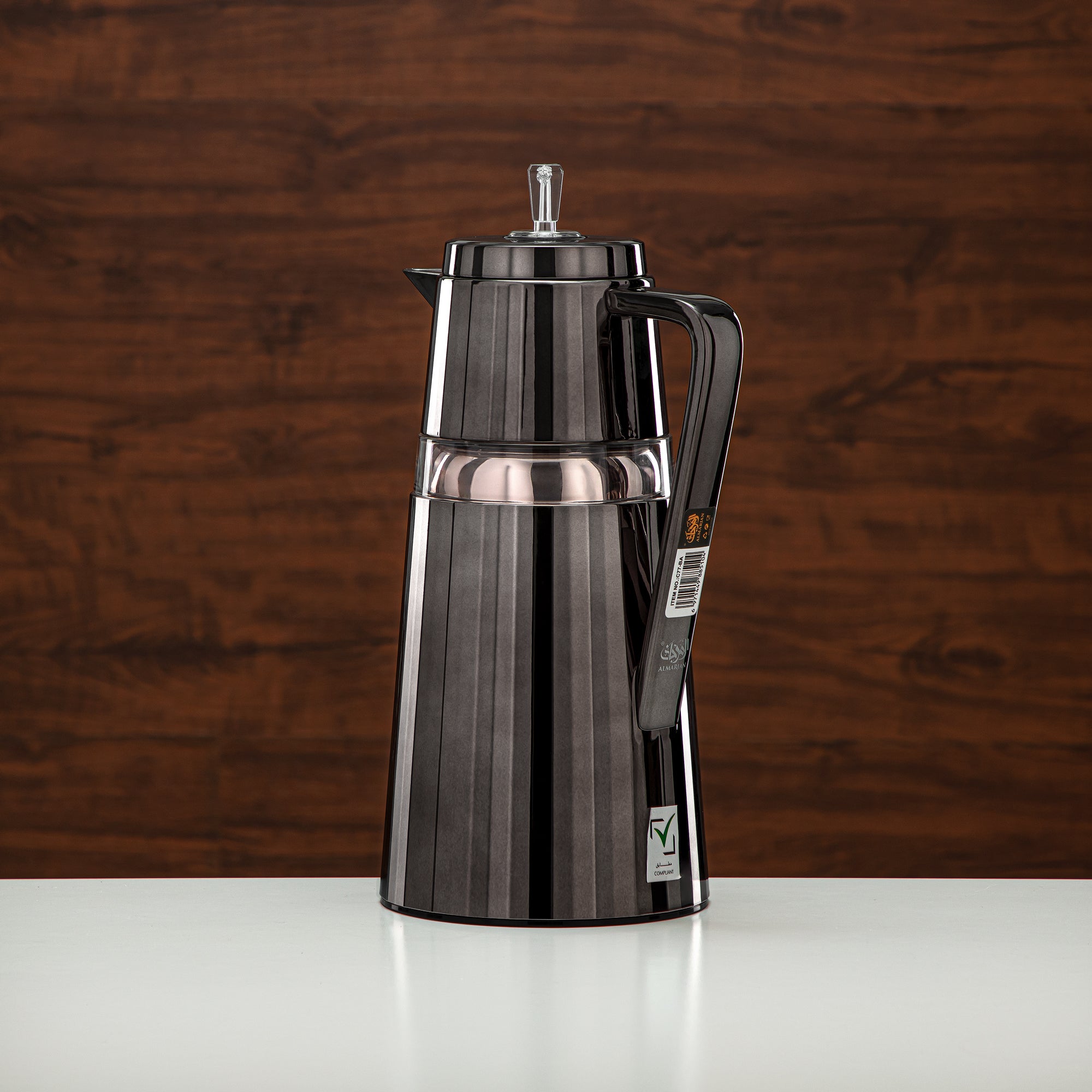 المرجان طقم ترامس قطعتان أسود وشفاف - C77-BA