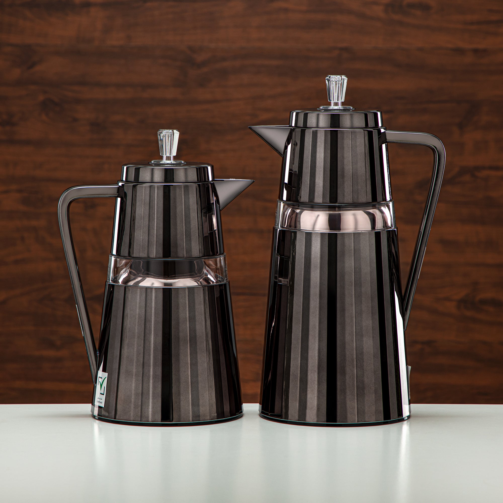 المرجان طقم ترامس قطعتان أسود وشفاف - C77-BA