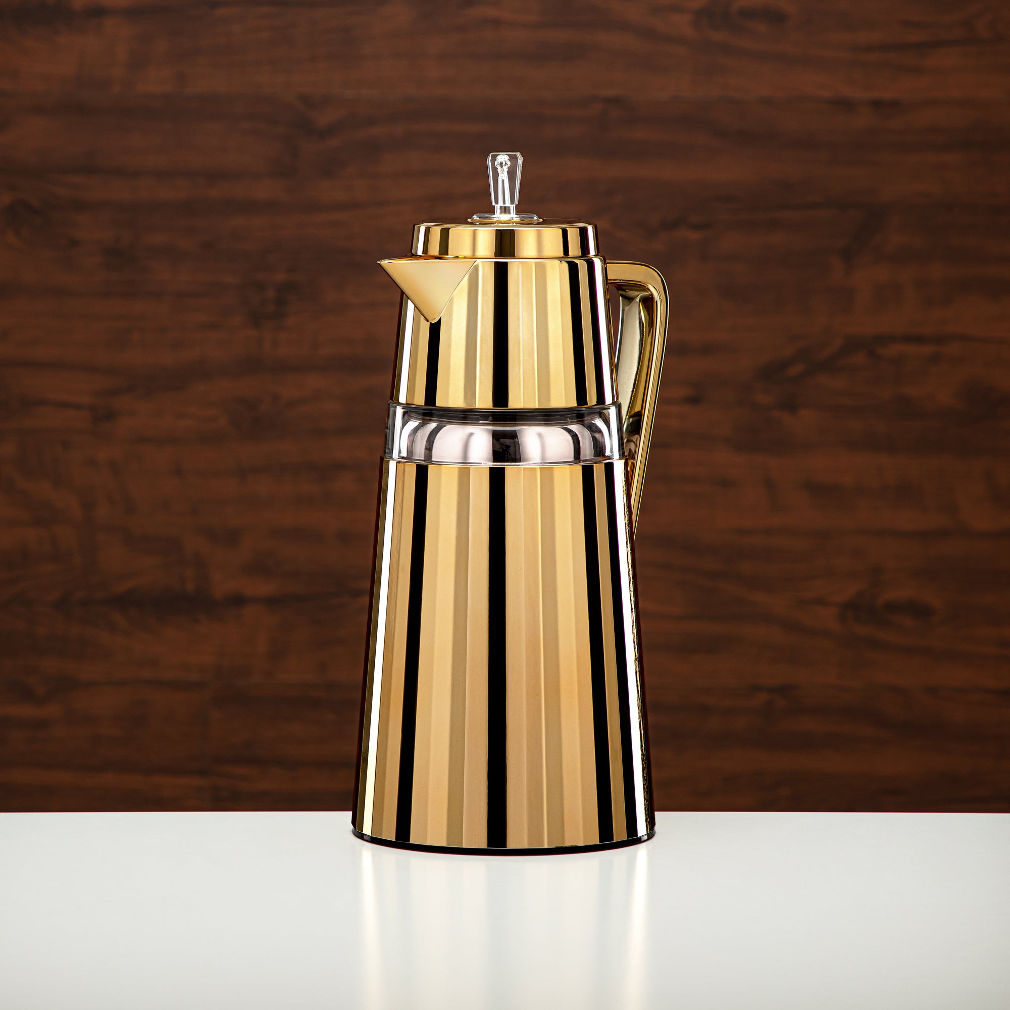 المرجان طقم ترامس قطعتان ذهبي وشفاف - C77-GA