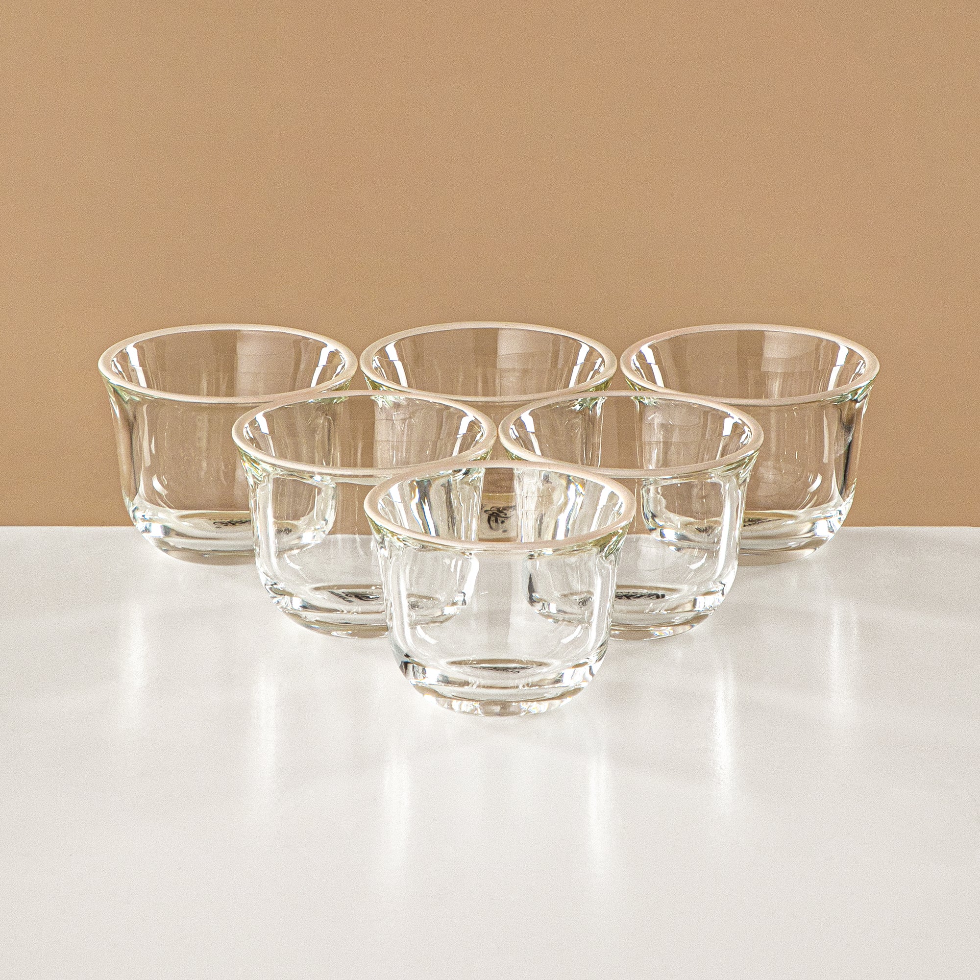 طقم شاي وقهوة المرجان 18 قطعة، زجاج، حافة عاجية ومقبض (FB808-18 ALLIV) - أدوات تقديم أنيقة للشاي والقهوة