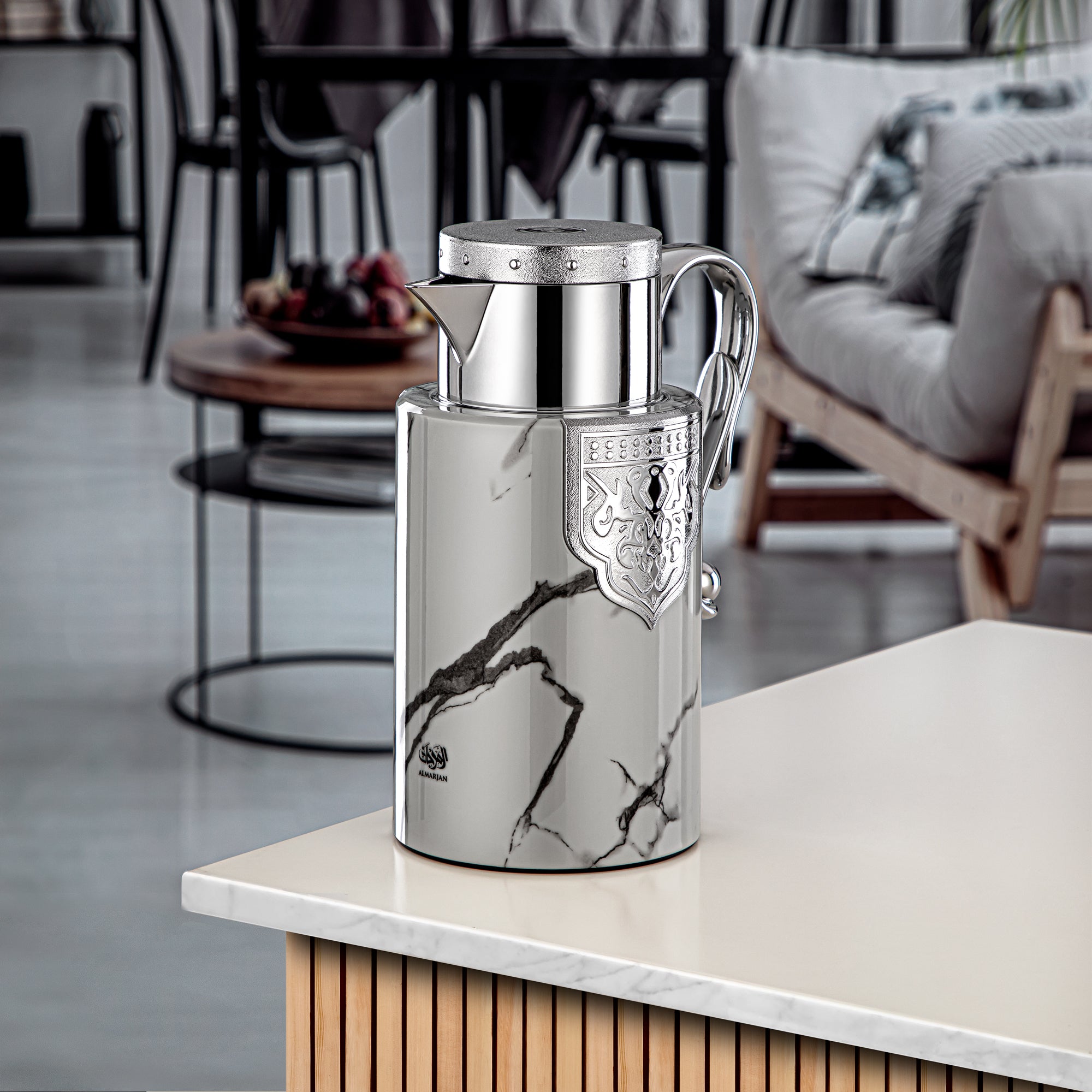 المرجان طقم ترامس 2 قطعة رخامي وفضي - FG207 AB-100 GRMR/C