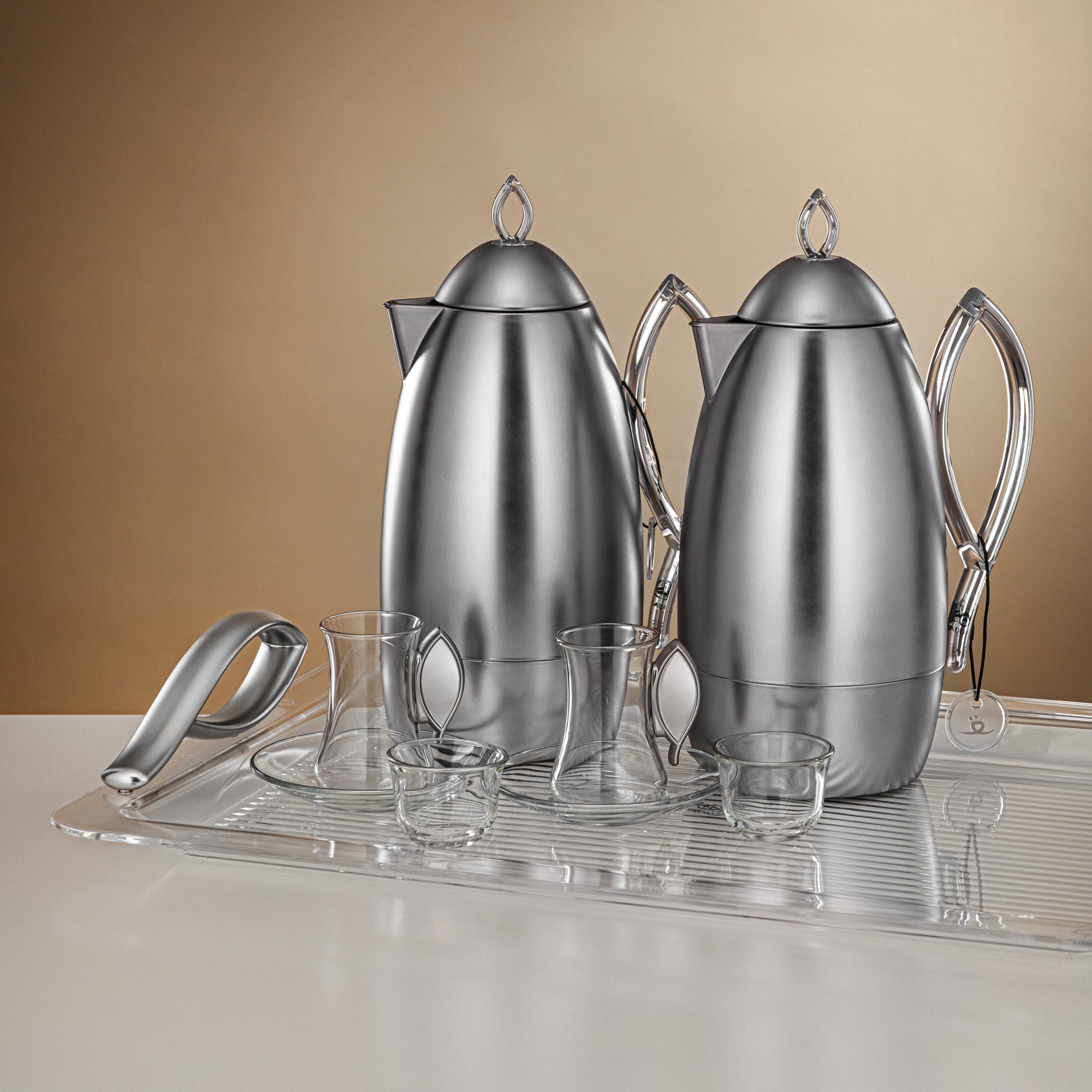 طقم ترامس المرجان، طقم مكون من 21 قطعة، مطفي النيكل وشفاف (FG212-21 MNI/TR)