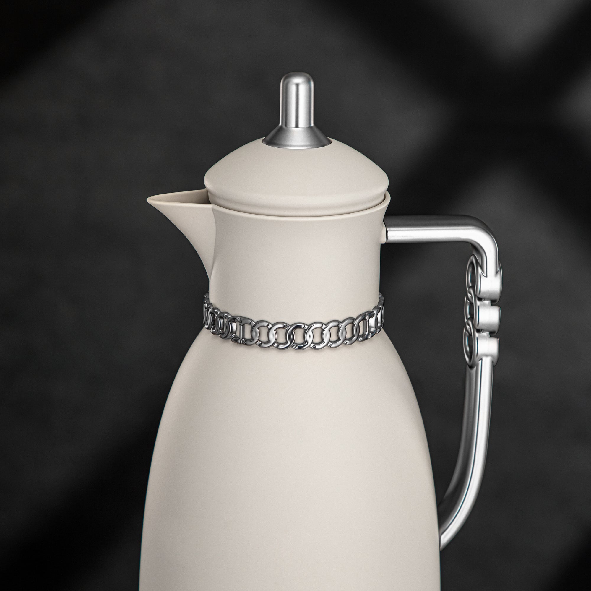 طقم ترامس المرجان سعة 0.7 لتر و1 لتر بلون العاج والنيكل