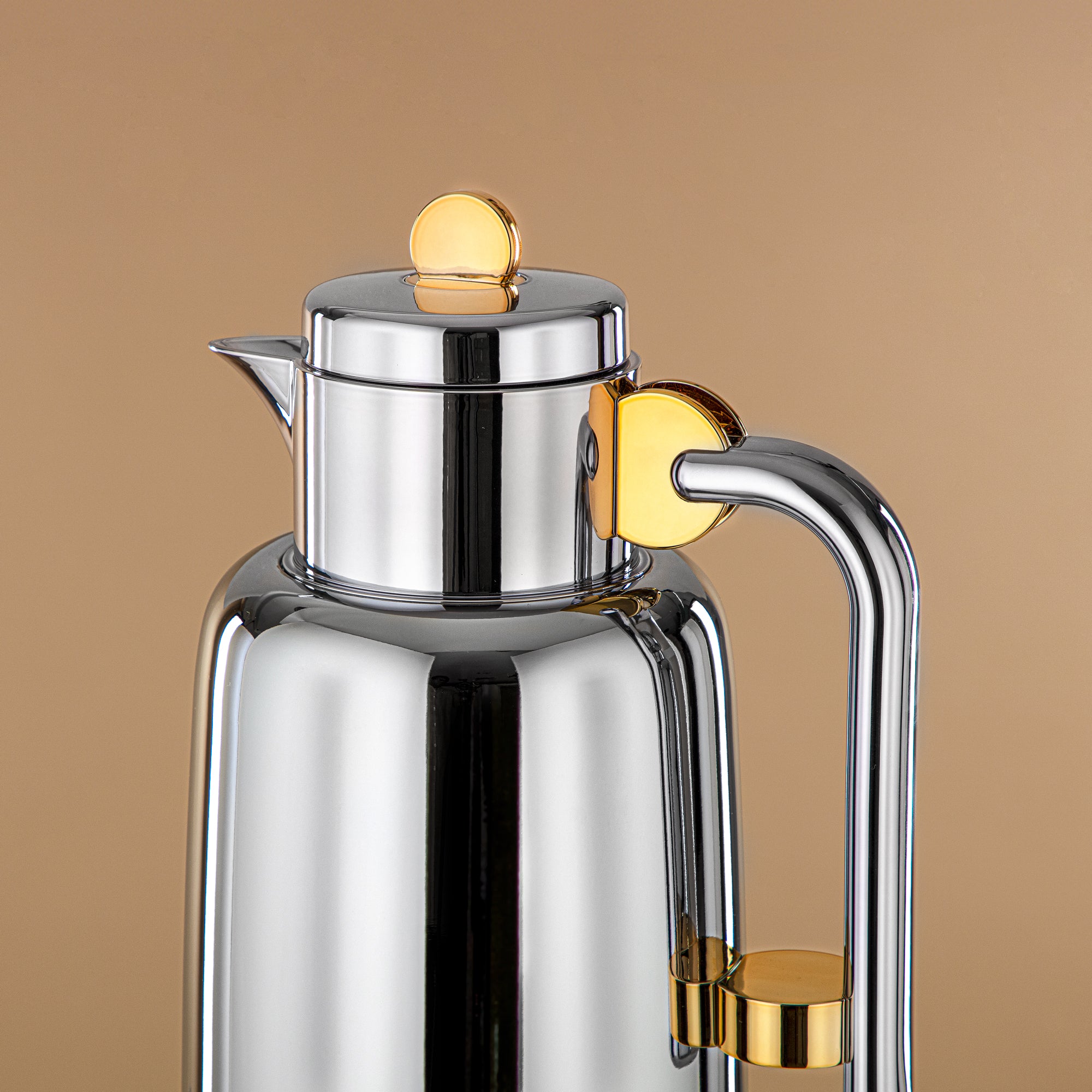 ألمرجان طقم ترامس - 0.7 لتر + 1 لتر، فضي وذهبي (FG808-070/100 G/C) - لتقديم الشاي والقهوة