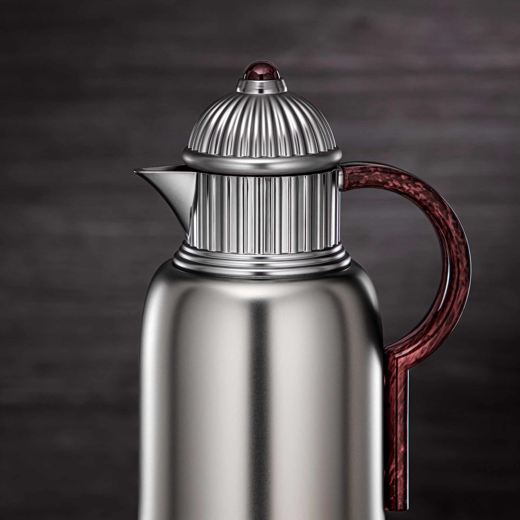 طقم ترامس المرجان 1 لتر + 1 لتر بلمسة نيكل غير لامع وبني داكن