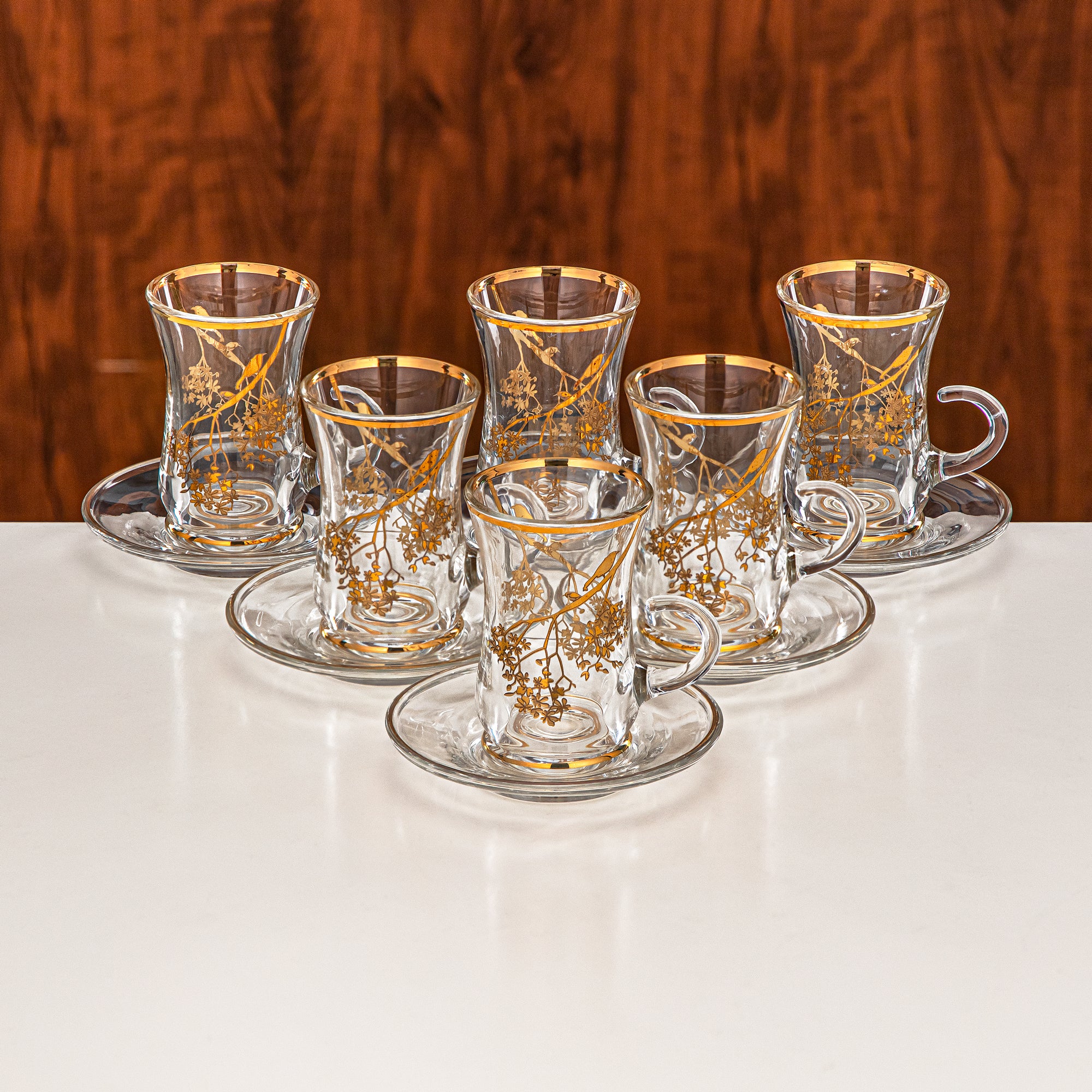 Almarjan Tea Set 20-Piece Beige & Gold
