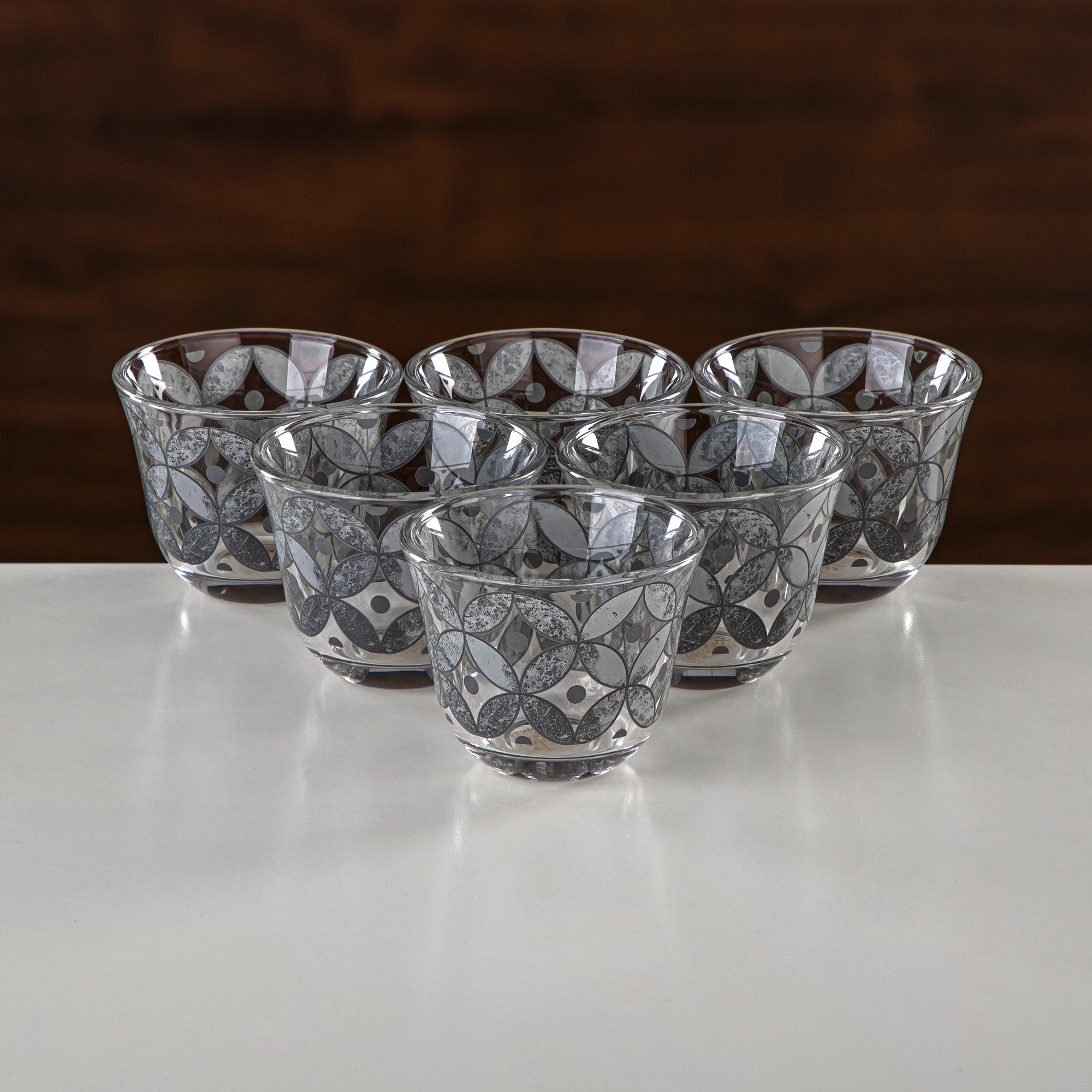 طقم شاي وقهوة المرجان 18 قطعة، زجاج، حافة فضية (GLS2630059) - تشيش أدوات المائدة