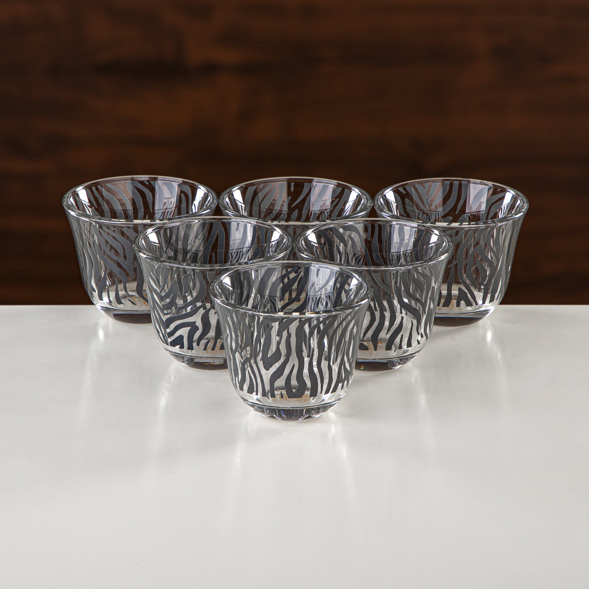 طقم شاي وقهوة المرجان 18 قطعة، زجاج، حافة فضية (GLS2630061) - تشيش أدوات المائدة