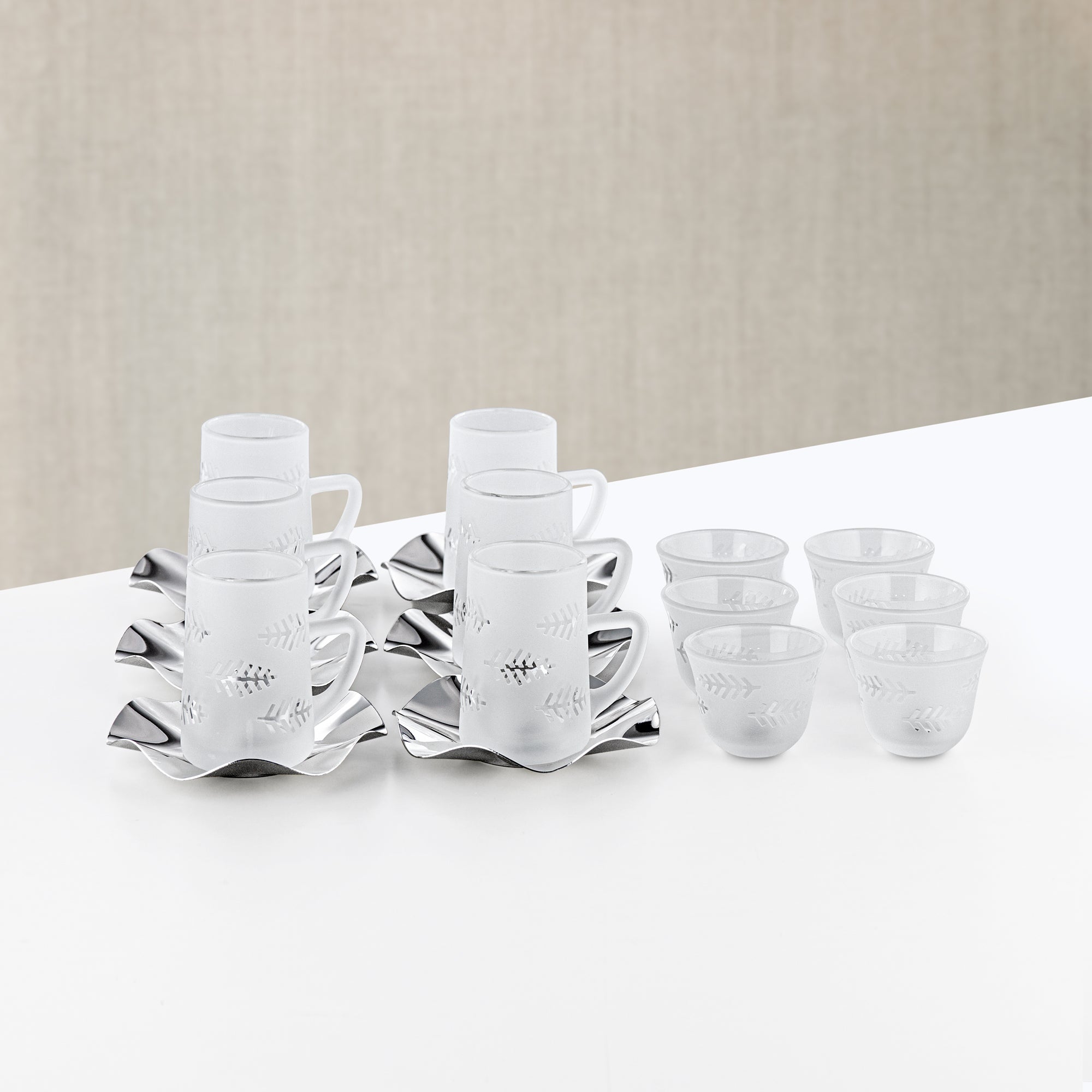 Almarjan Vacuum Flask & Tea Set 0.7L & 1L Silver