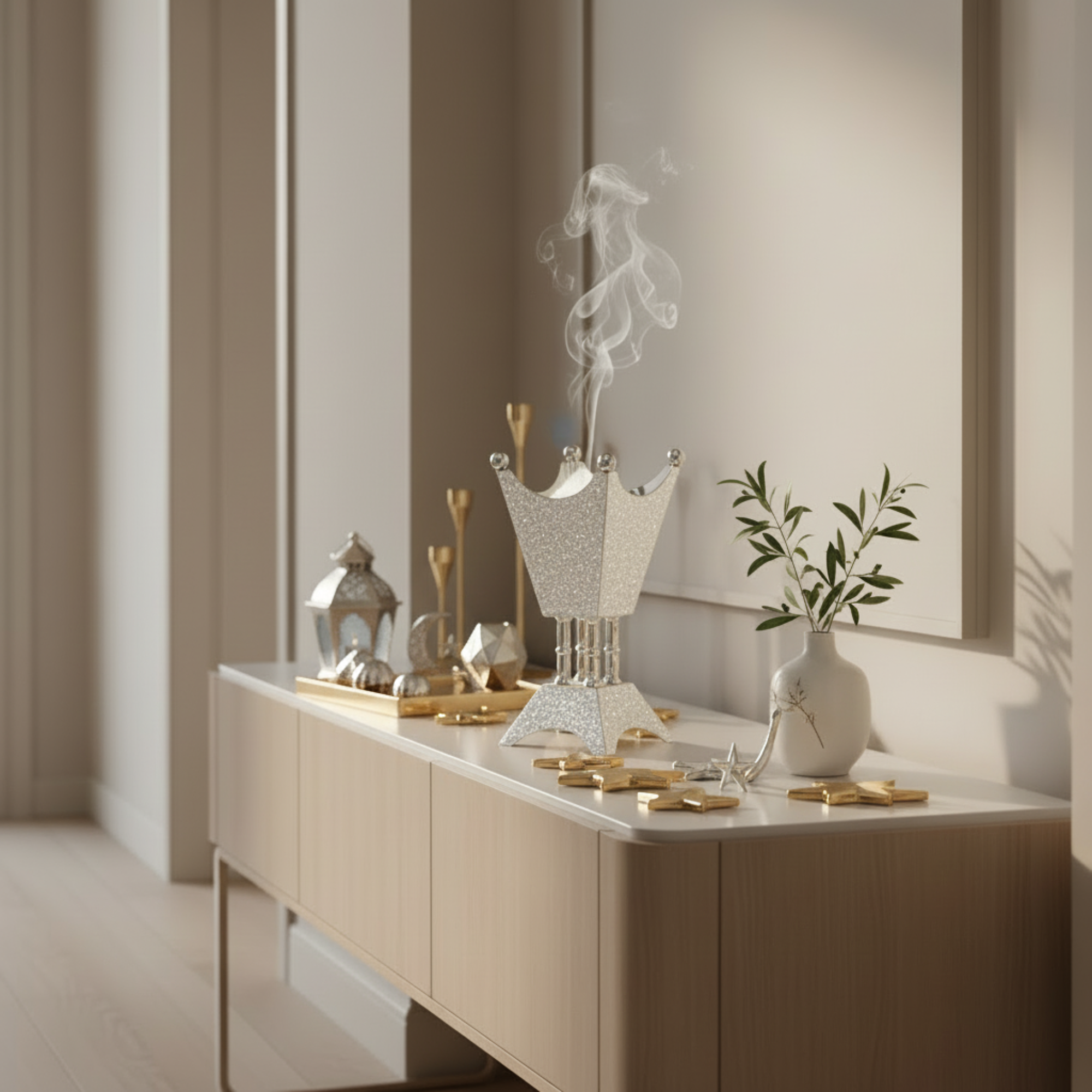 مبخرة المرجان فضية 22 سم