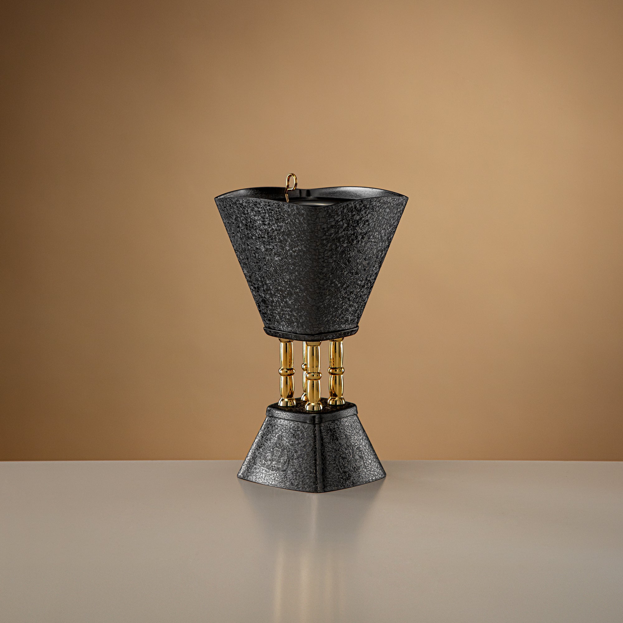 Almarjan Incense Burner Black & Gold 20cm