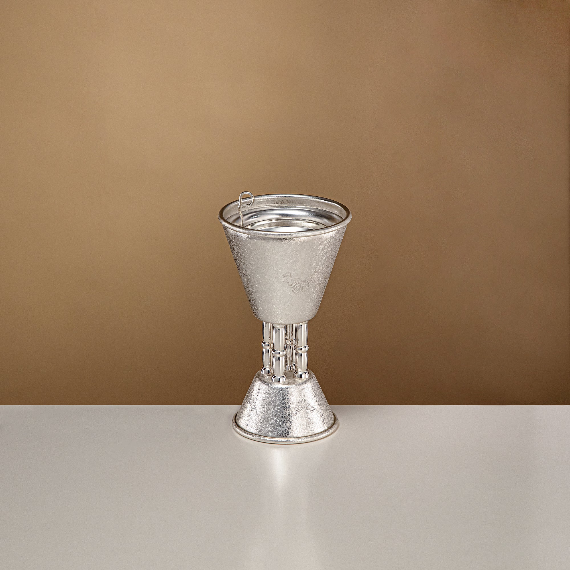 Almarjan Incense Burner Silver Crackle 18cm