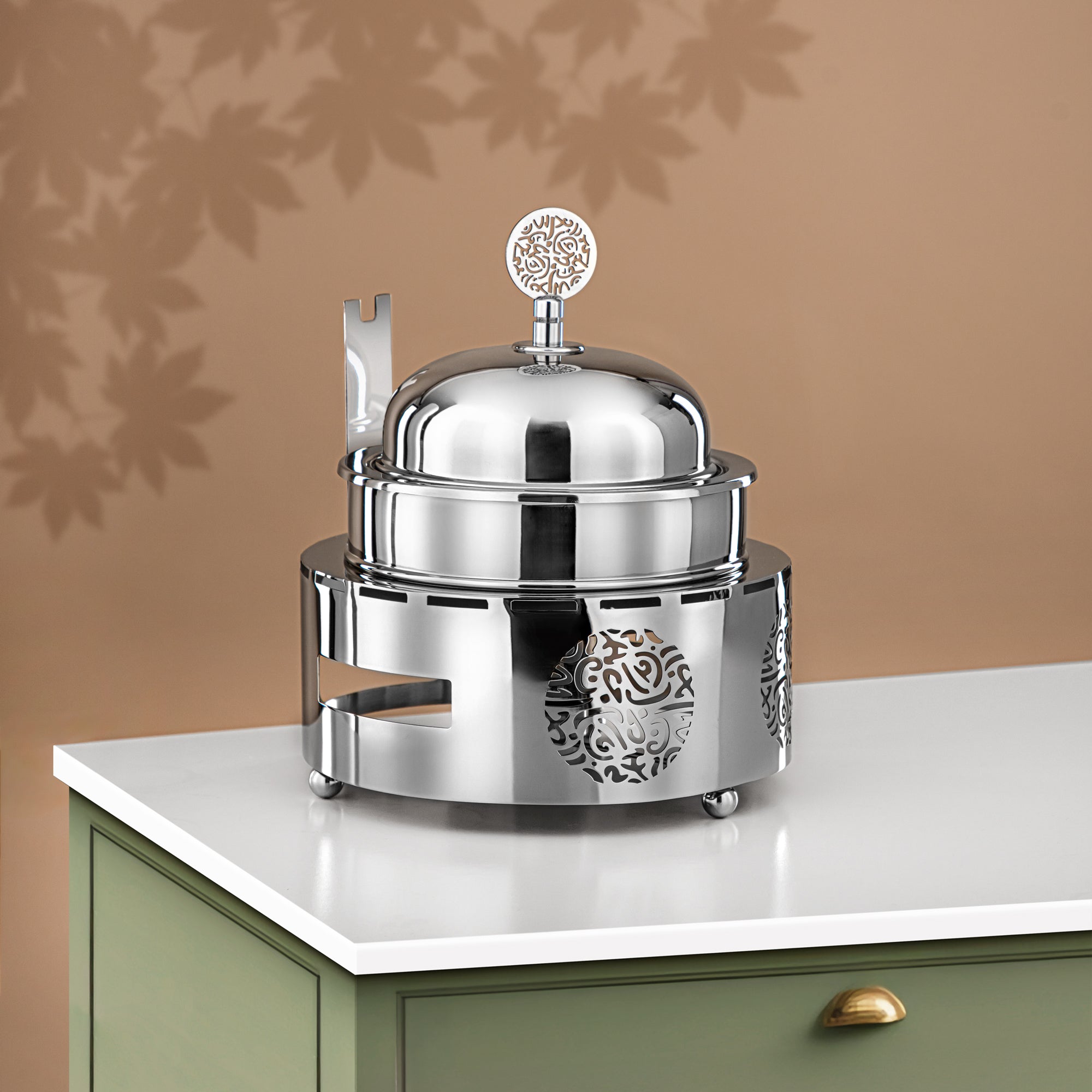 Almarjan Chafing Dish Stainless Steel 1.25L Silver (MD-3016) - Stylish Serveware