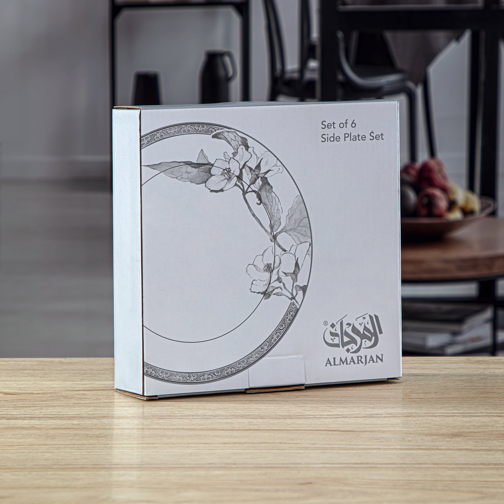 طقم اطباق حلى بورسلين من المرجان 7.5 إنش 6 قطع - 8588