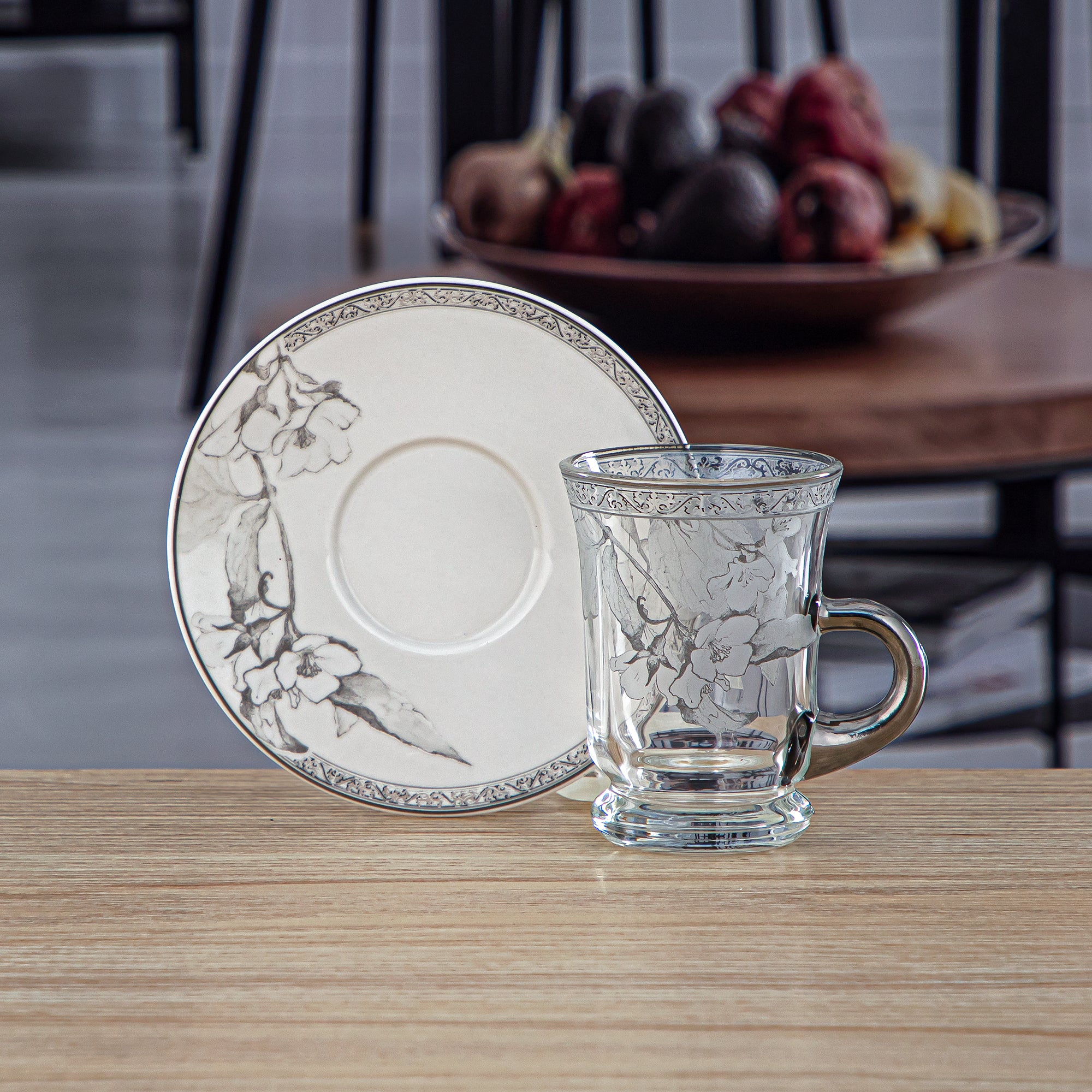 طقم المرجان لاستكانات الشاي 6 قطع - 8588