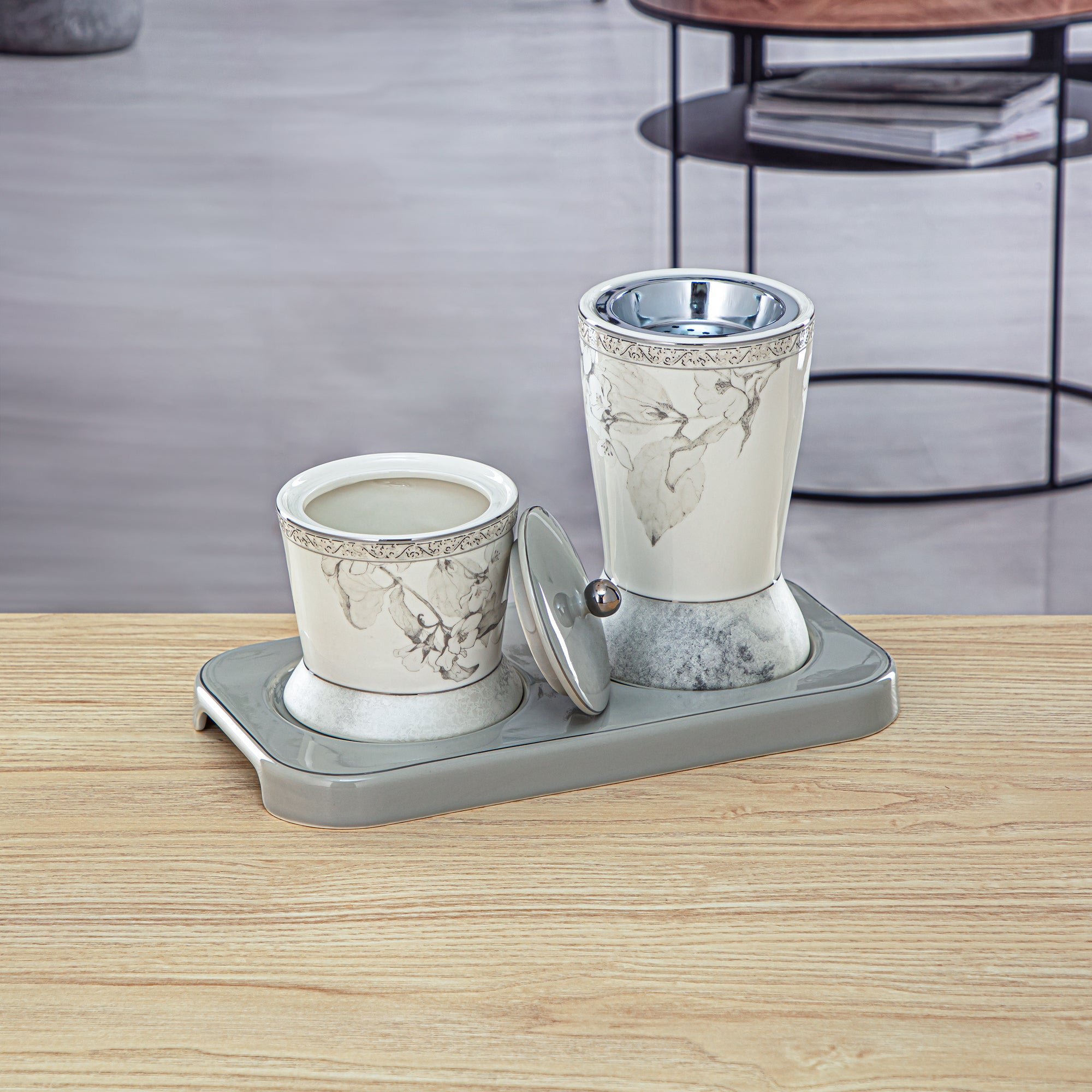 طقم مبخرة المرجان 3 قطع بورسلين - 8588