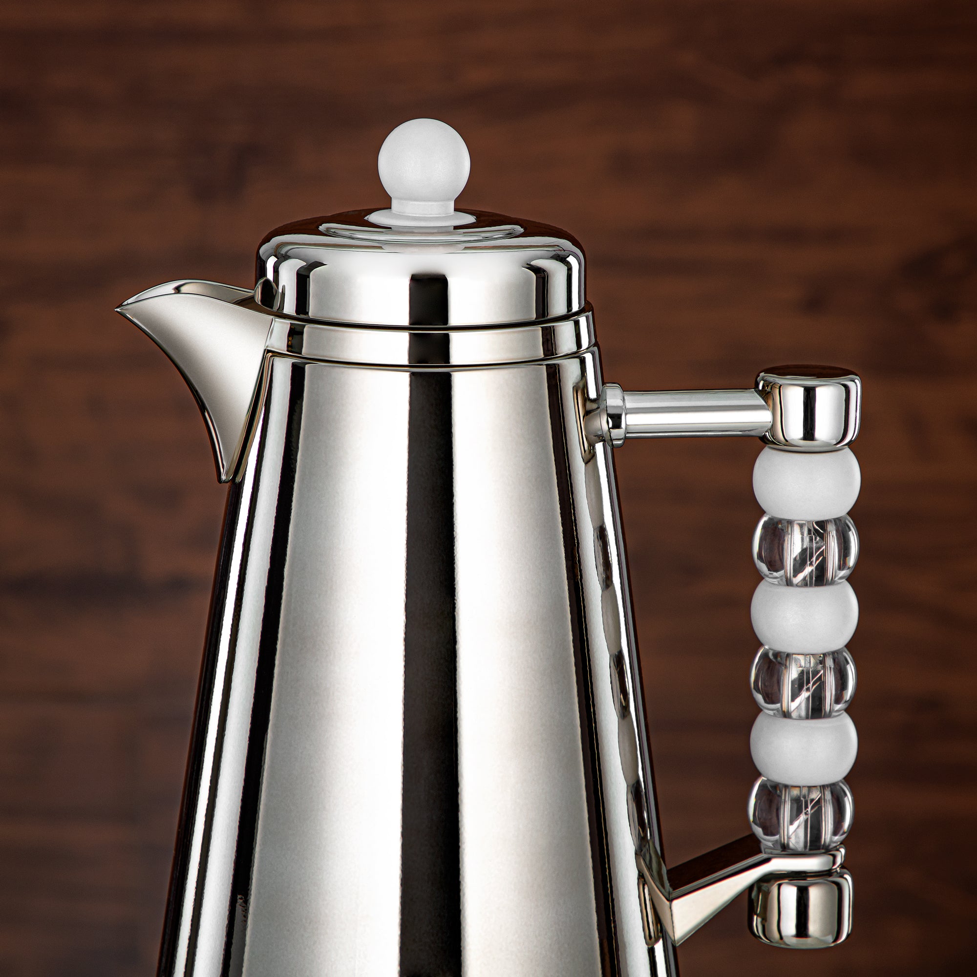 ألمرجان طقم ترامس زر ضغط 1 لتر + 1 لتر فضي، شفاف وأبيض (SJ42-SCW) - زجاجة شاي وقهوة