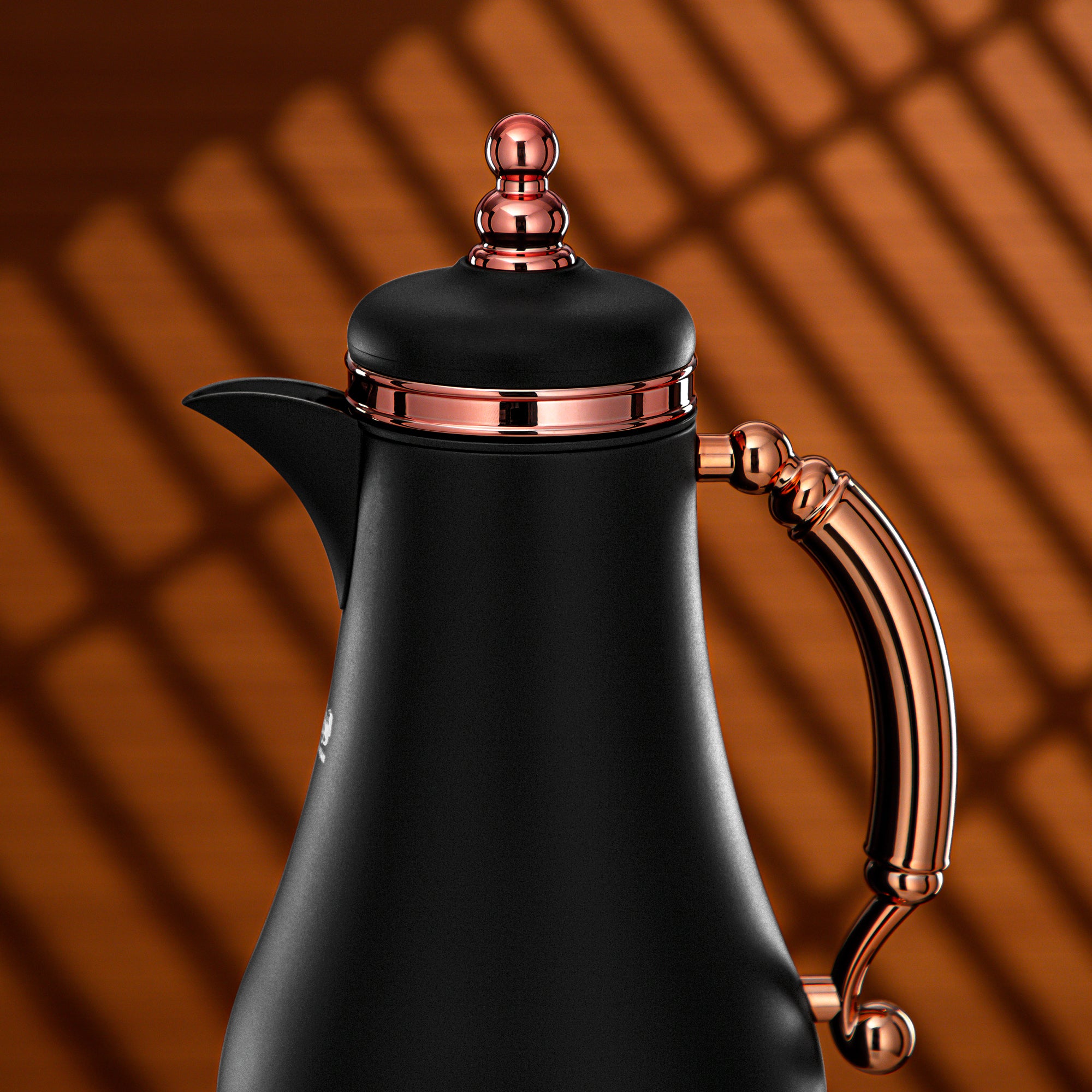 Almarjan Vacuum Flask Set 1L + 1L Matt Black & Rose Gold