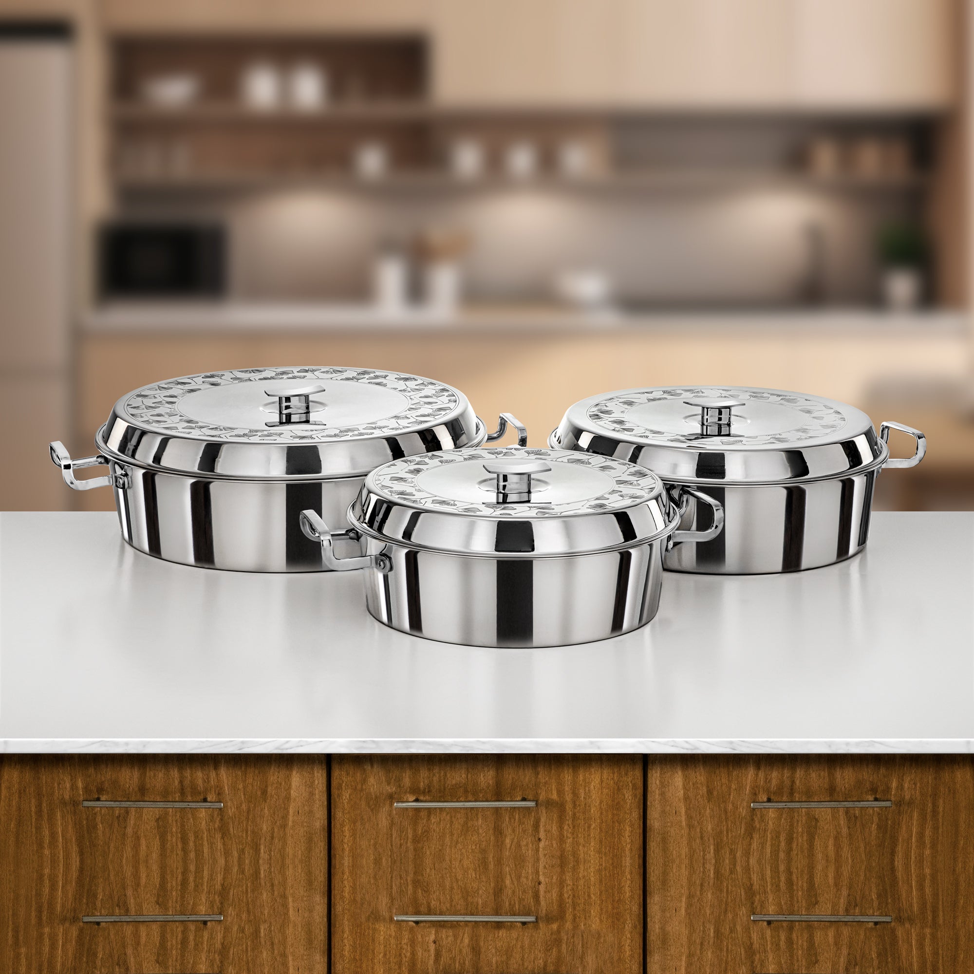 Almarjan Badr Hot Pot Set 3 Pieces Silver