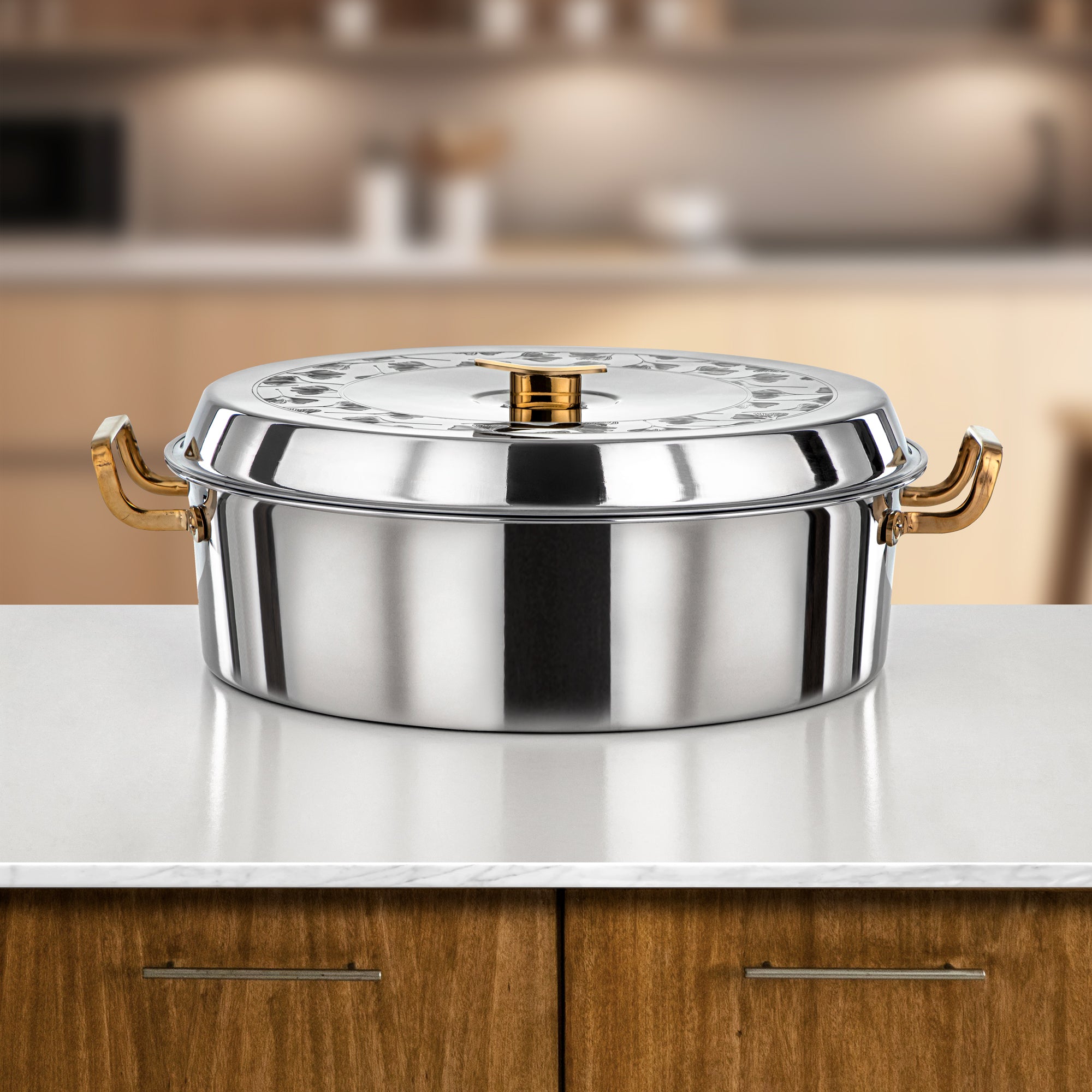 المرجان بدر حرارات 35 سم فضي وذهبي