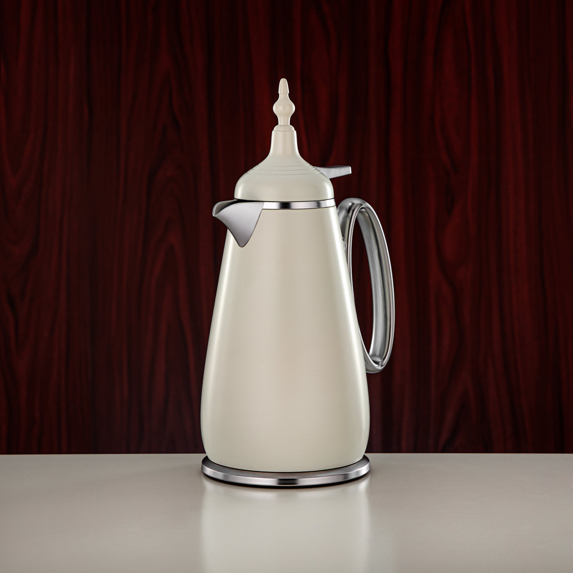 مجموعة طقم ترامس ألومرجان زر ضغط ABS أبيض غير لامع وفضي غير لامع 0.7 لتر + 1 لتر (UOP-A0700/B1000Q330YZE23) - ترمس كلاسيكي