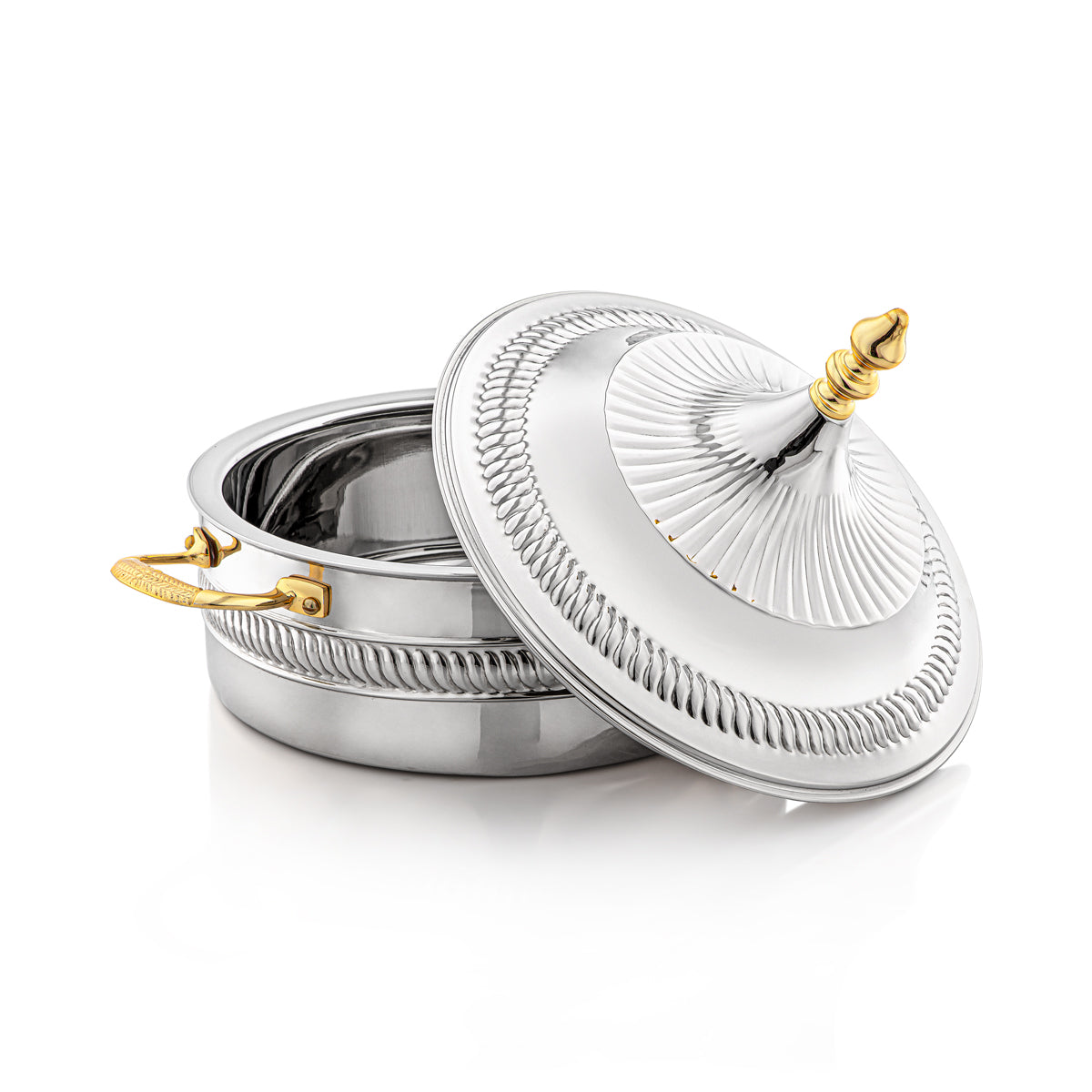 Almarjan 28 CM Brass Hot Pot Silver & Gold - MD-2933C