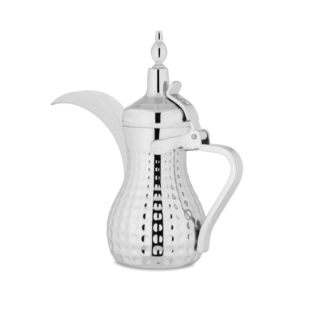 Almarjan 0.75 Liter Hammered Collection Stainless Steel Dallah Silver - STS0010549