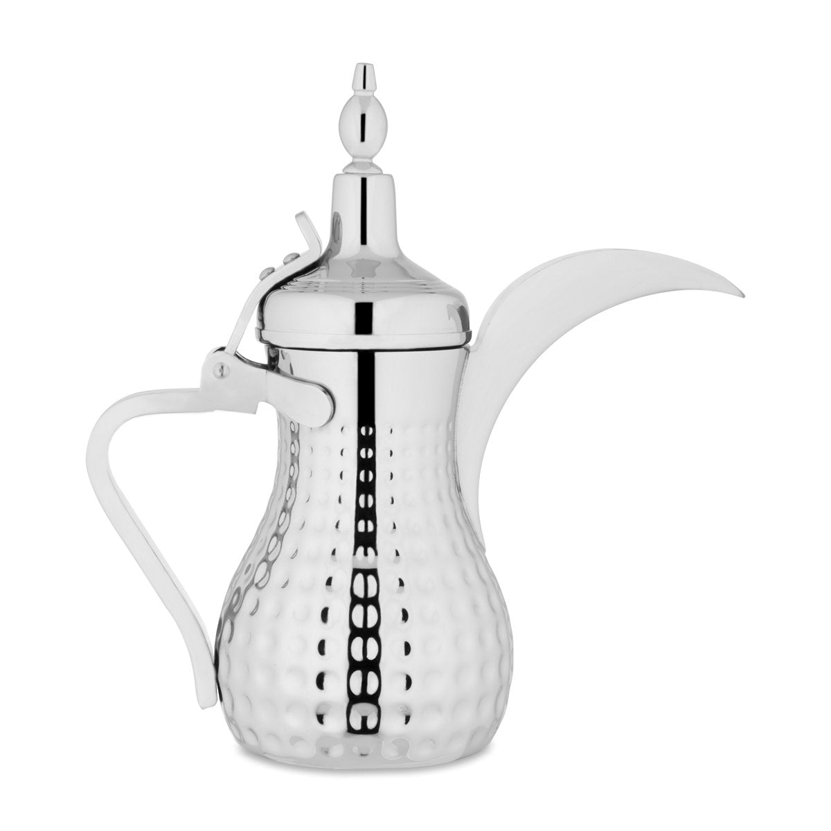 Almarjan 0.75 Liter Hammered Collection Stainless Steel Dallah Silver - STS0010549