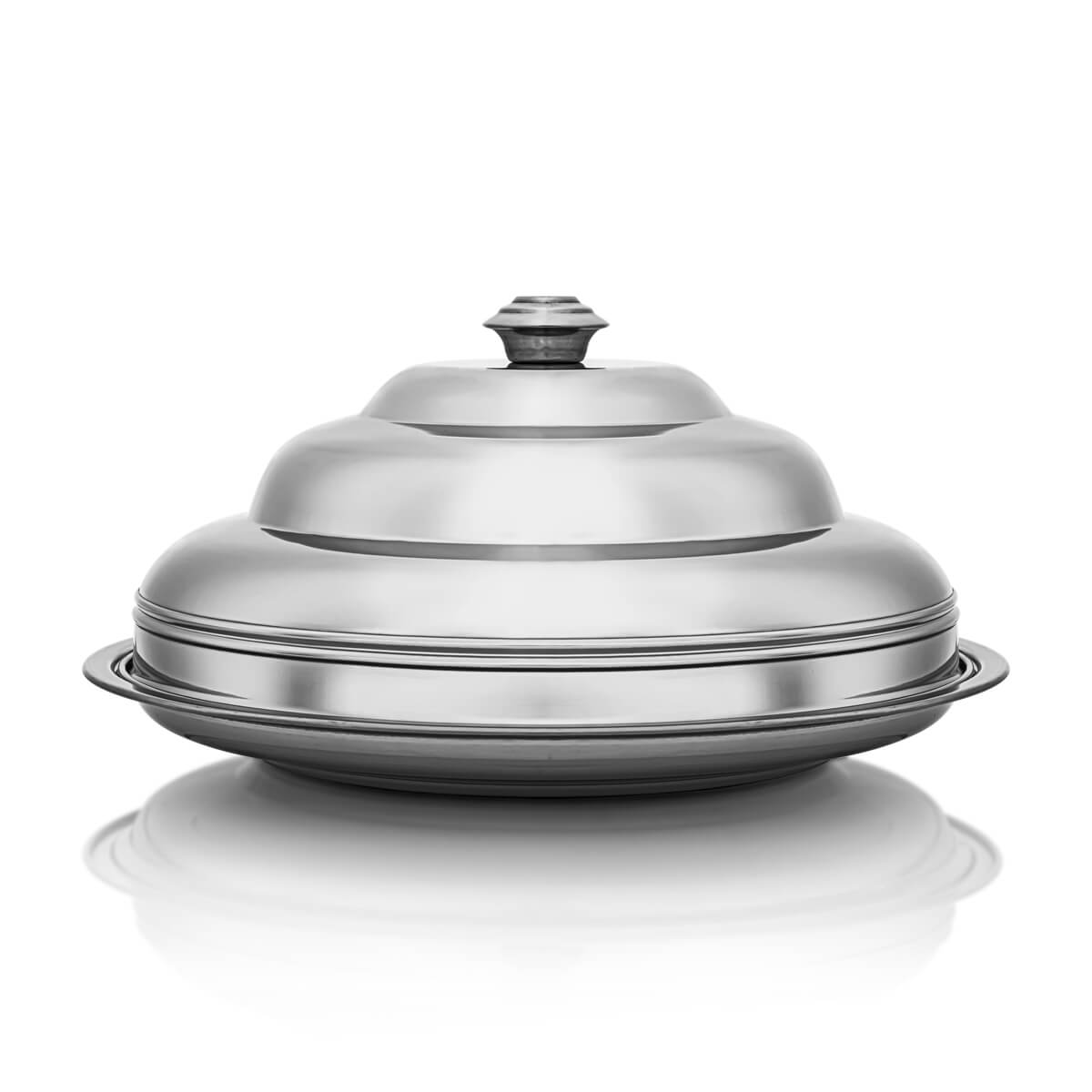 Almarjan 50 CM Orchid Collection Stainless Steel Koozy Tray Silver - STS0292609