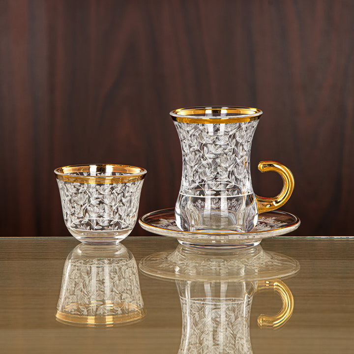 Almarjan 18 Pieces Glass Tea Set - 1043BJ-0001P-1013B-SYE