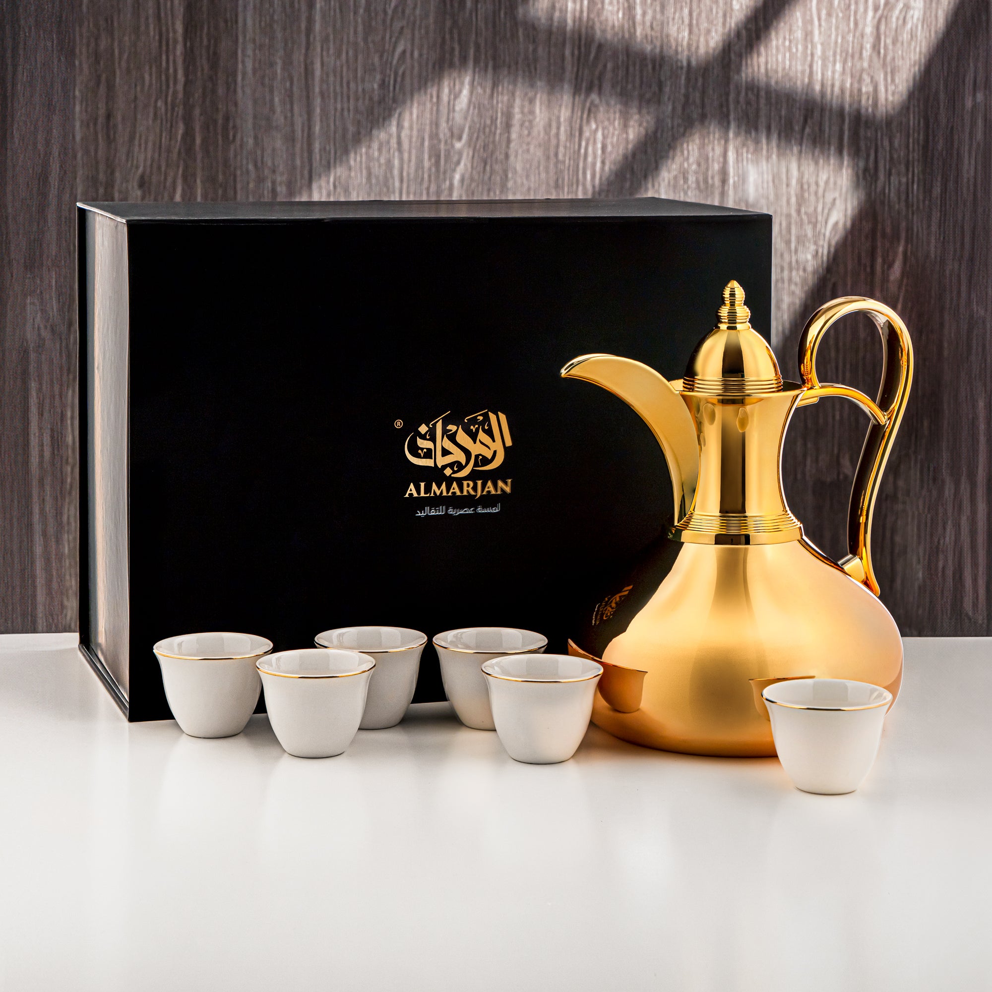 طقم قهوة من المرجان 7 قطع ذهبي - 7-SS-Queen-10C FG