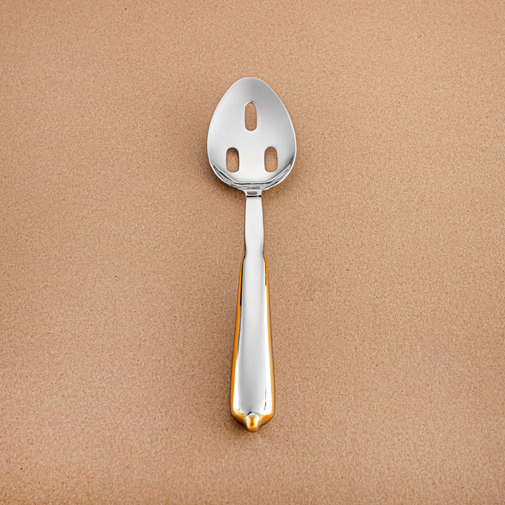 Almarjan Stainless Steel Slotted Spoon – Mirror Finish, Silver & Gold CUT1620062