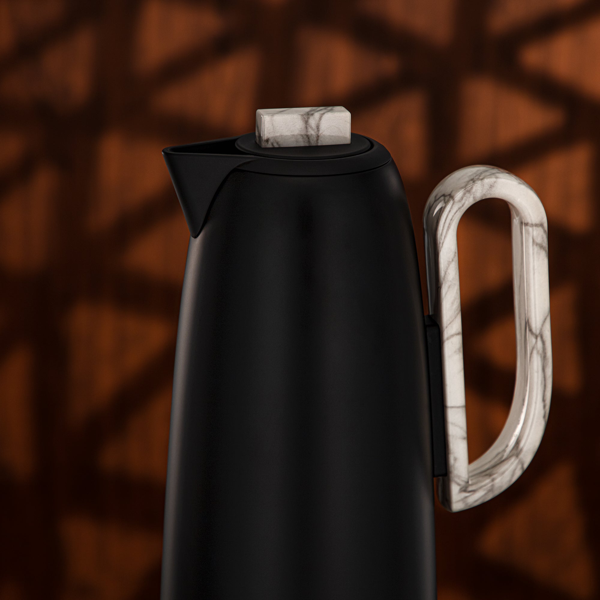 Almarjan Vacuum Flask Set 0.7L & 1L Matt Black & Marble