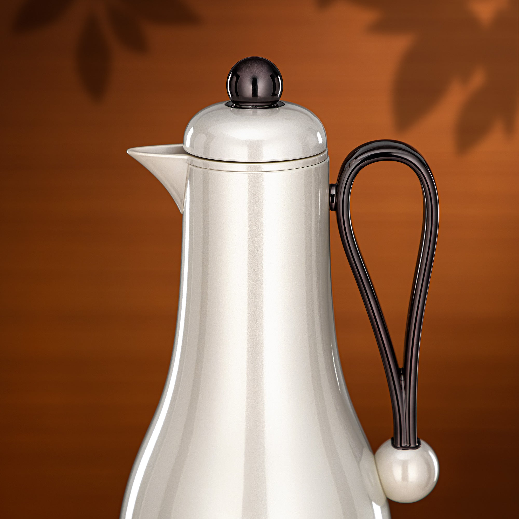 Almarjan Vacuum Flask Set 1L + 1L Pearl White & Gun Black