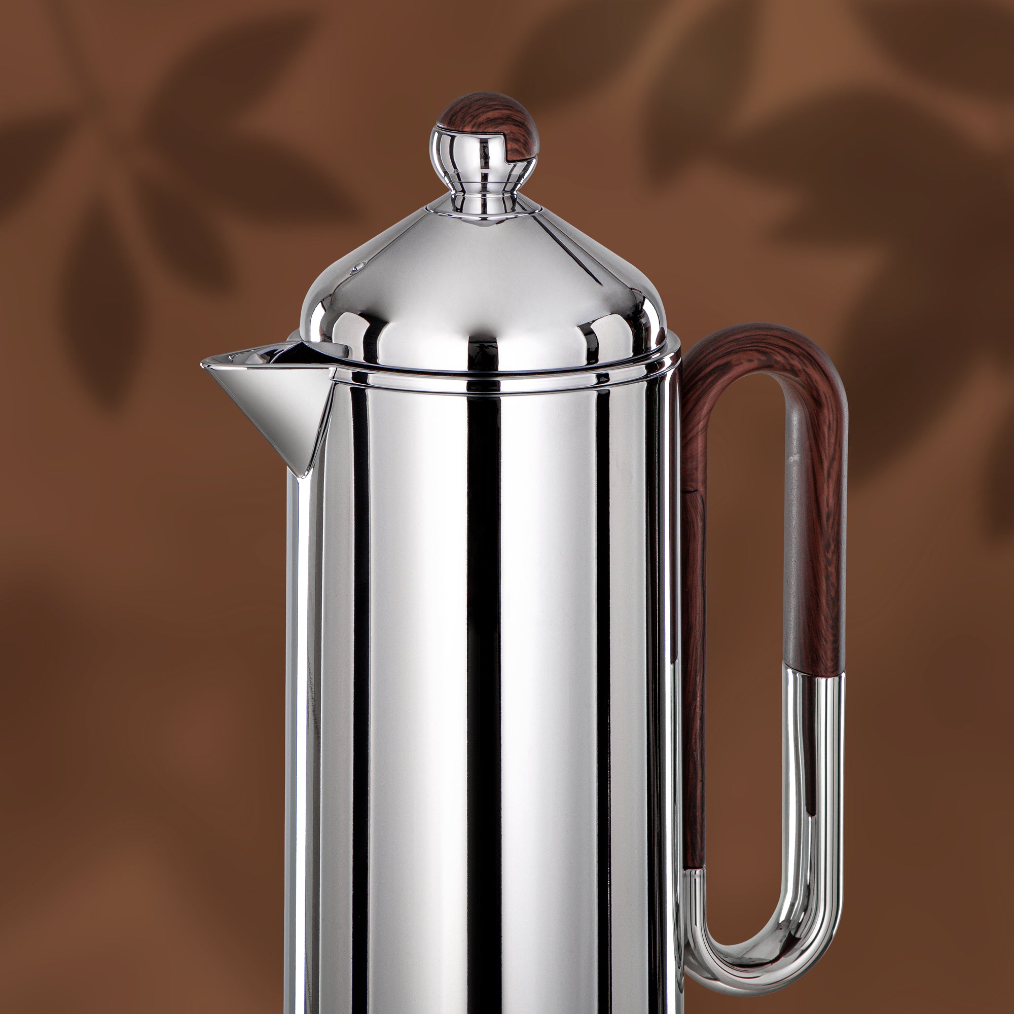 Almarjan 2 Pieces Vacuum Flask Set, Silver & Dark Wood