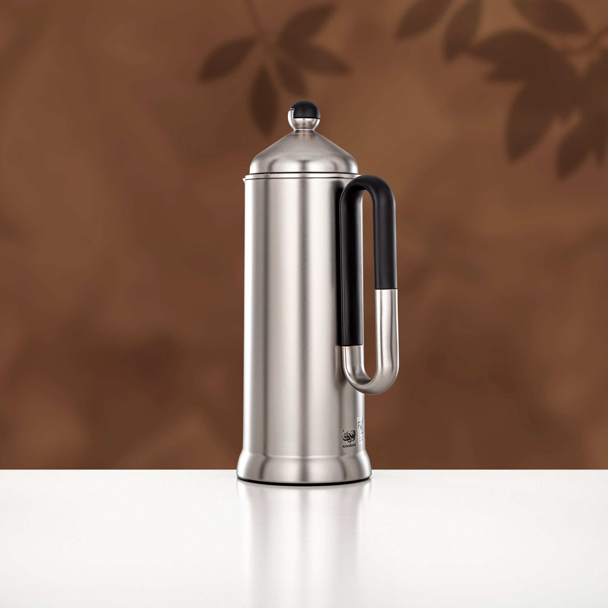Almarjan 2 Pieces Vacuum Flask Set, Matt Nickel & Black