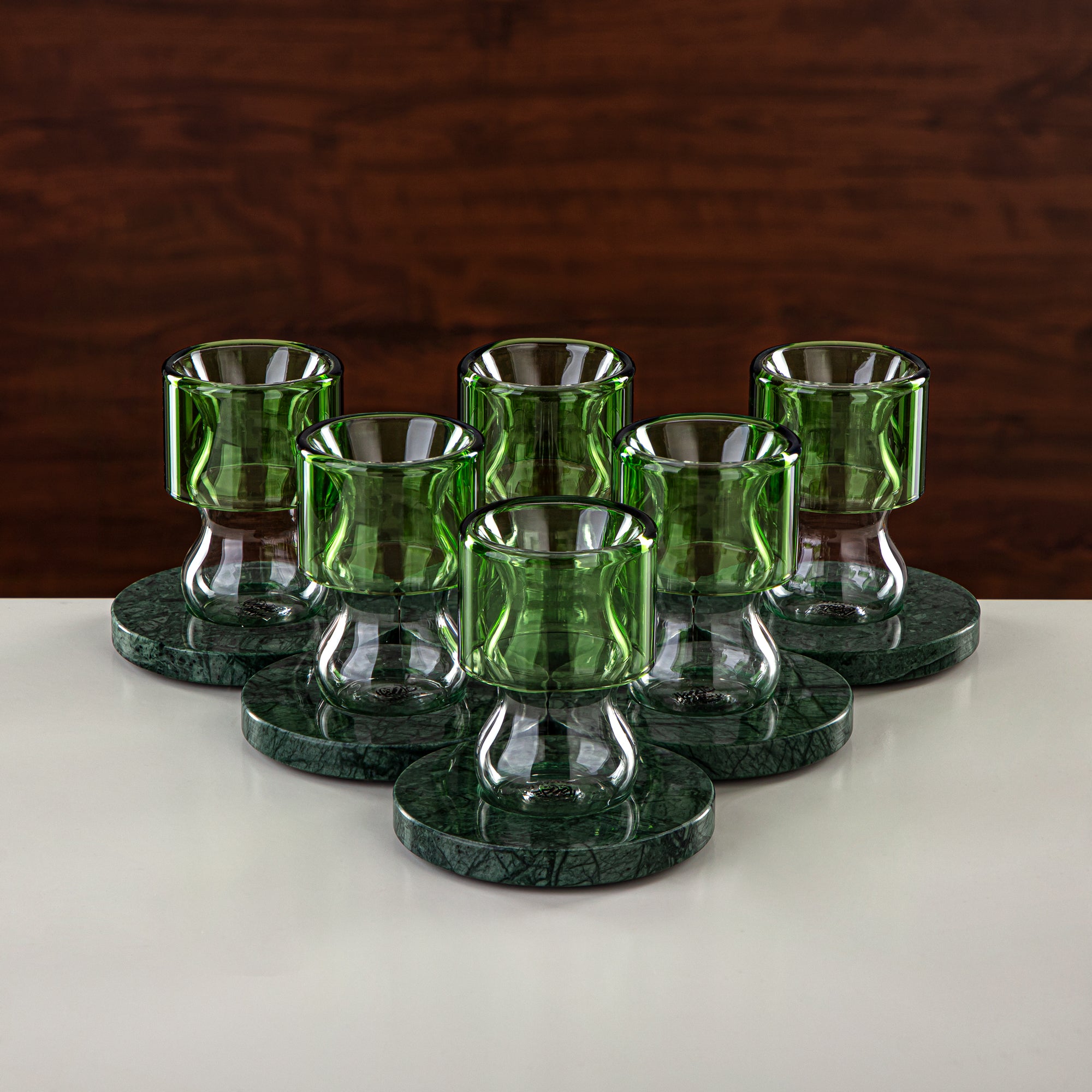 Almarjan Tea & Coffee Set 18 Pieces, Glass, Green & Clear (GLS2630051) - Chich Serveware