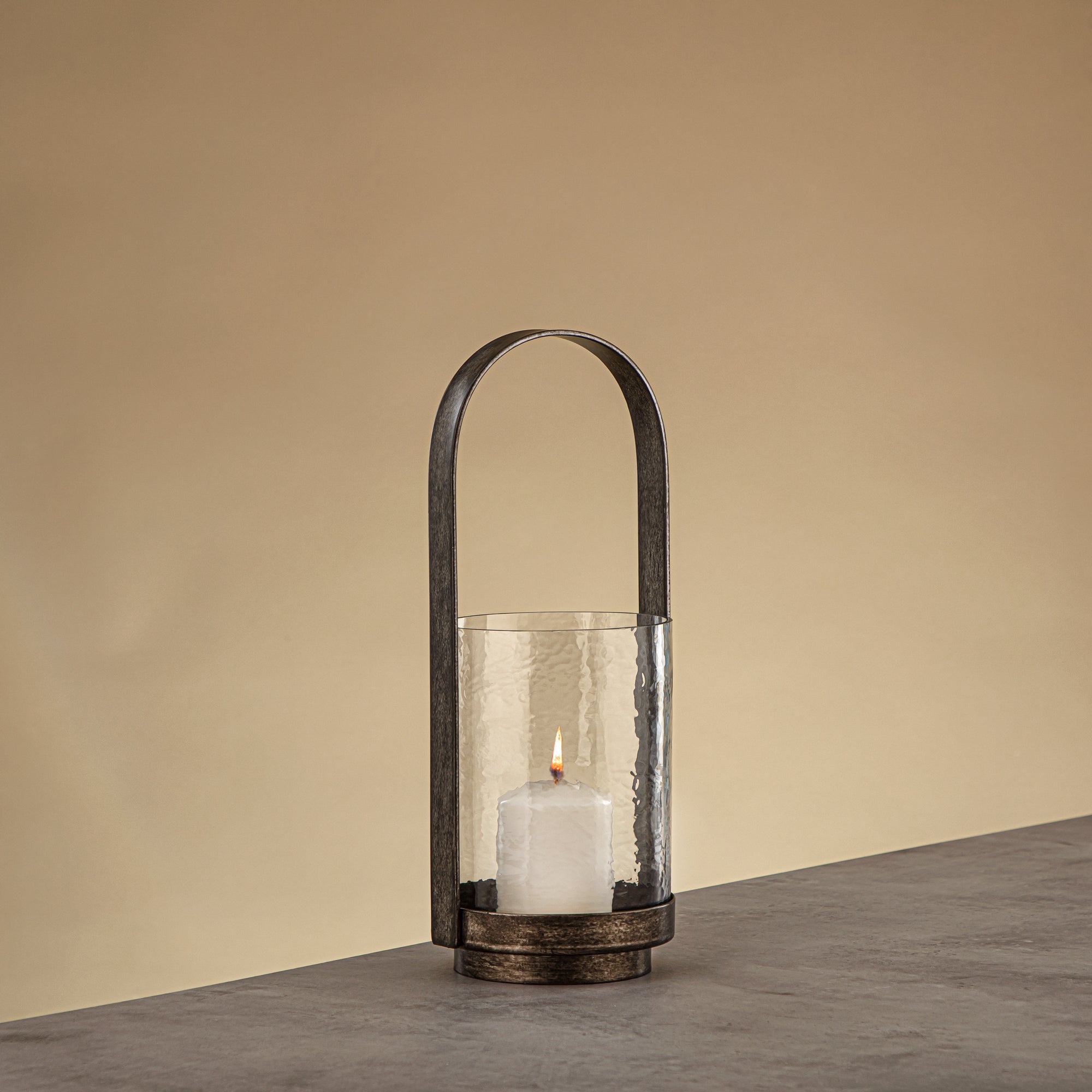 فانوس المرجان الإعصاري 32 سم فضي عتيق