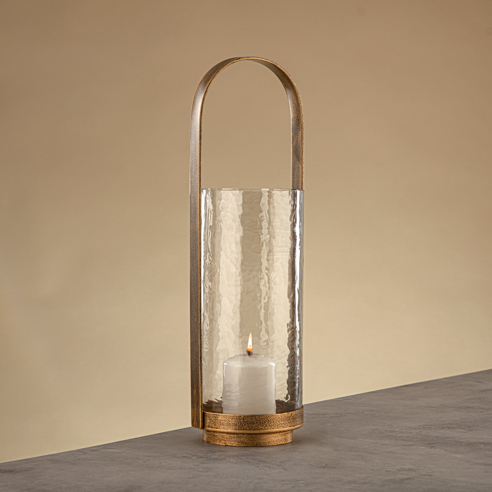 فانوس المرجان هوريكان 42 سم ذهبي عتيق