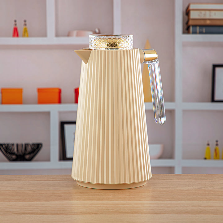 Almarjan 2 Pieces Vacuum Flask Set Beige - GT106-100/130 BG/G/TR