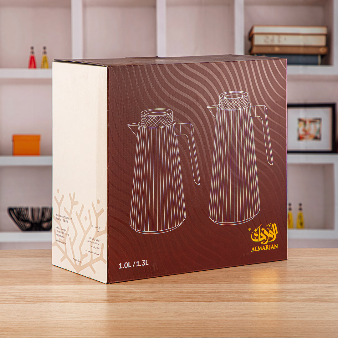 Almarjan 2 Pieces Vacuum Flask Set White - GT106-100/130 W/G/TR