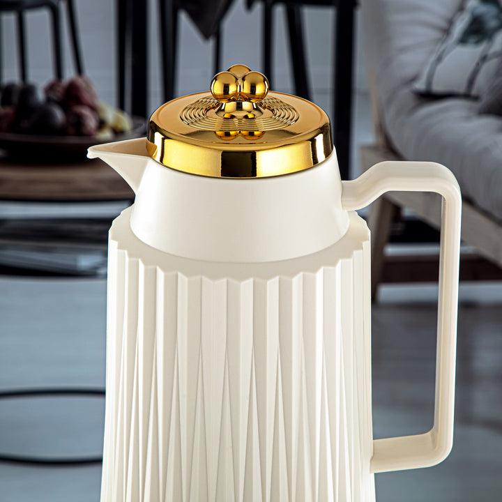 Almarjan 2 Pieces Vacuum Flask Set Ivory & Gold - GT111AB-100 IV/G