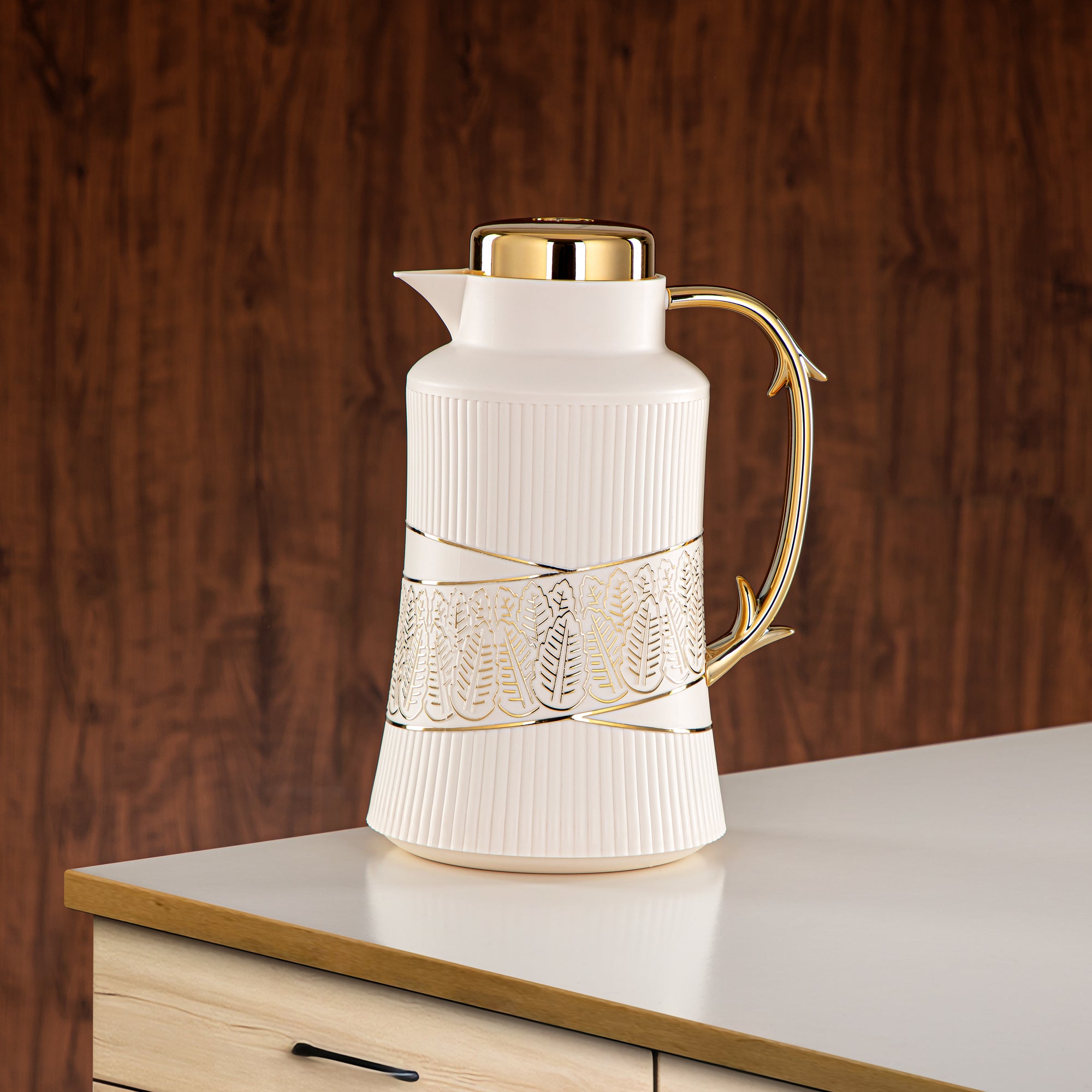 Almarjan 2 Pieces Vacuum Flask Set Ivory & Gold - GT112AB-100 IV/G