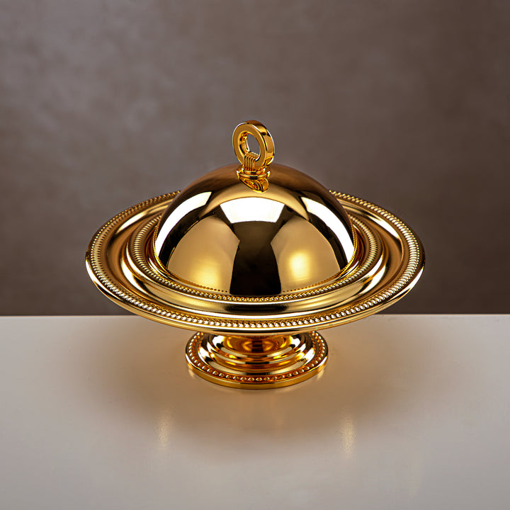 Almarjan 21 CM Date Bowl With Cover Gold - HT2305020