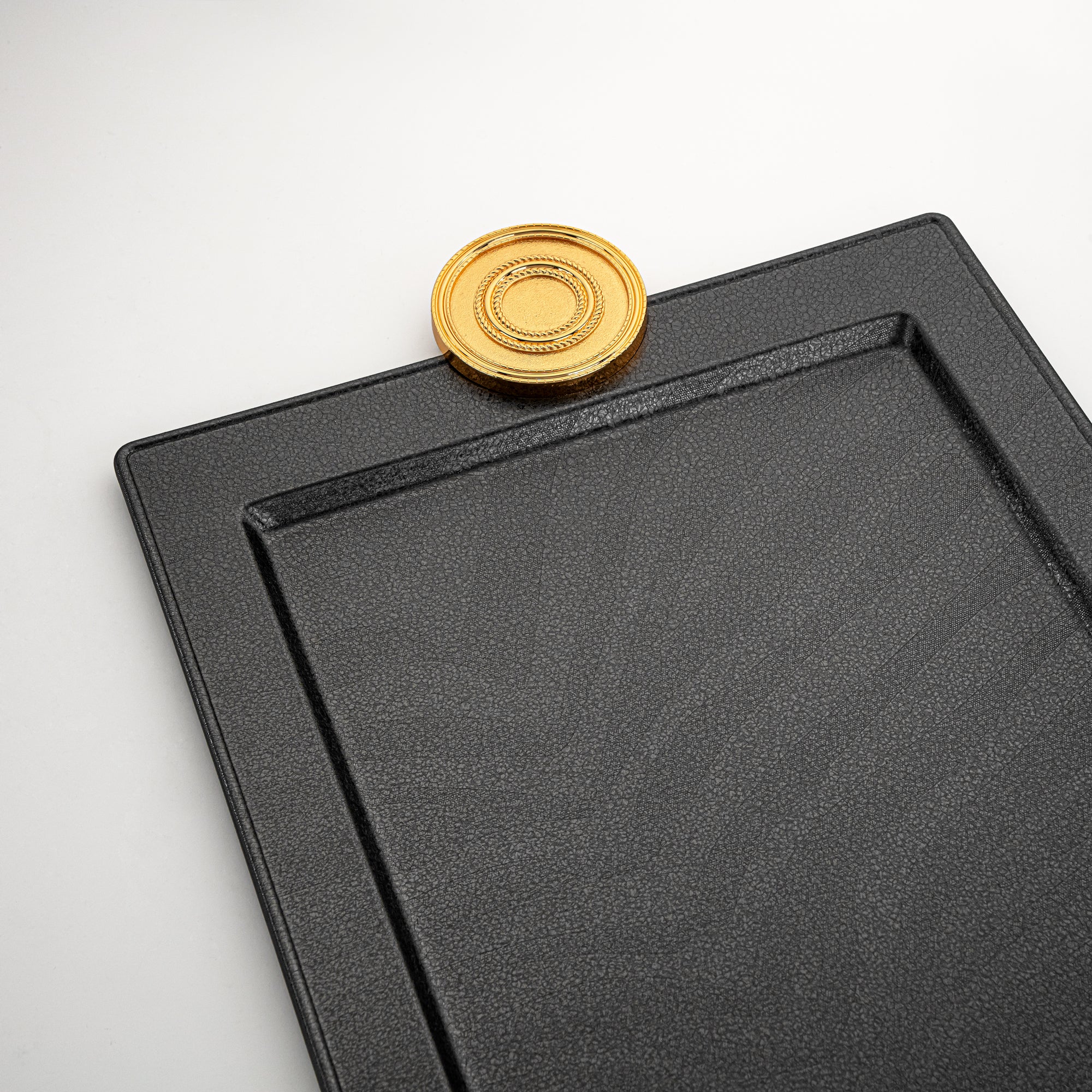 Almarjan Serving Tray 59 cm Black & Gold Crackle