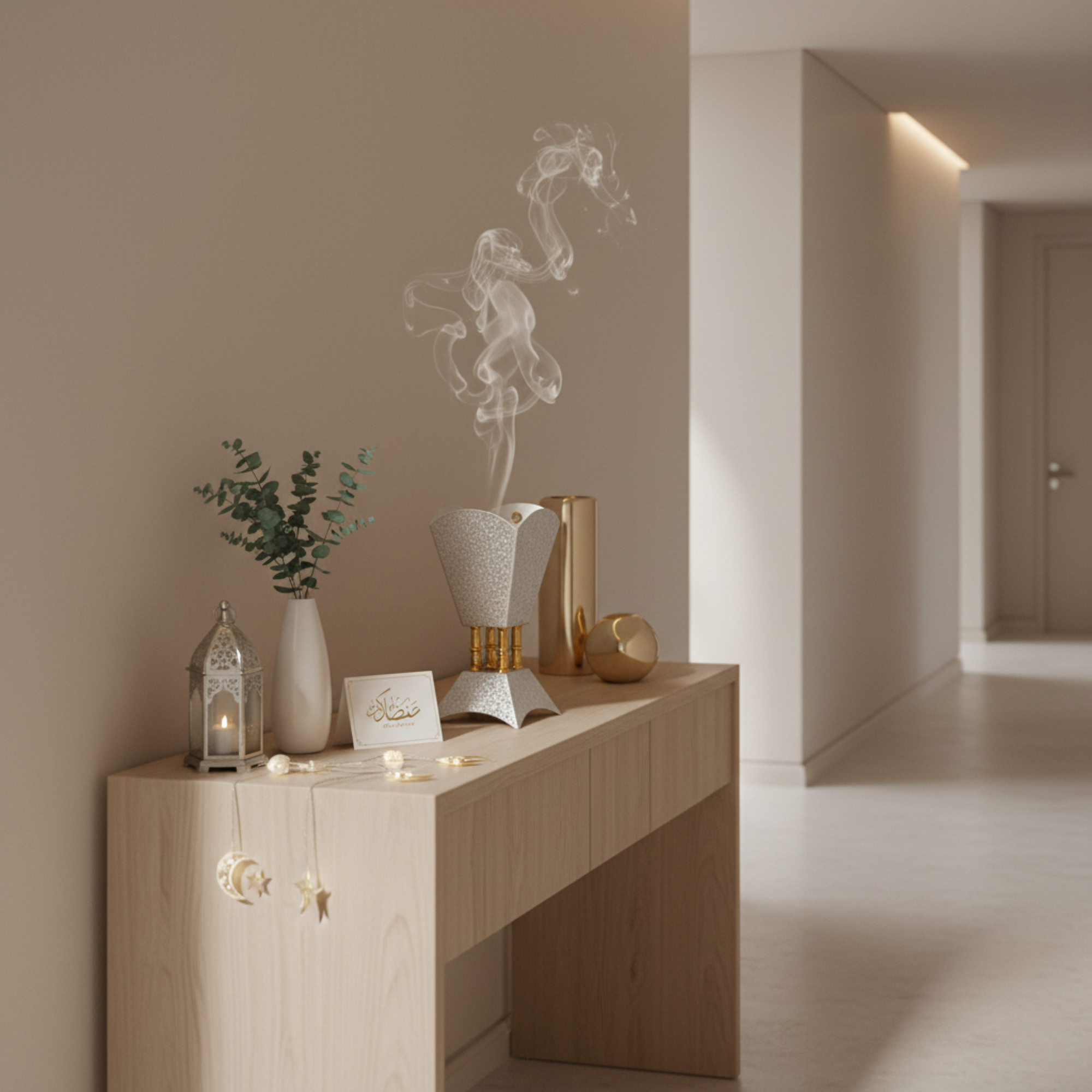 مبخرة المرجان فضية وذهبية 23.5 سم