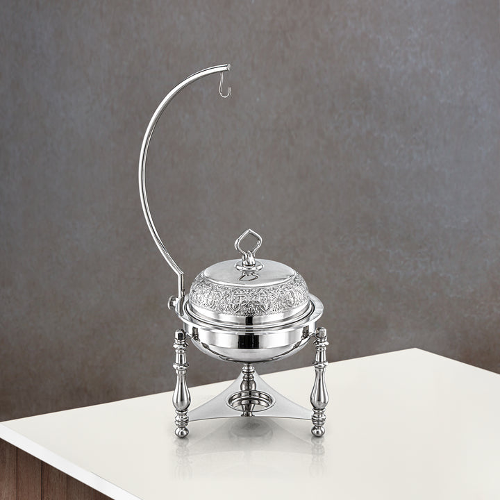 Almarjan 4 Liter Brass Chafing Dish Silver - MD-2919B